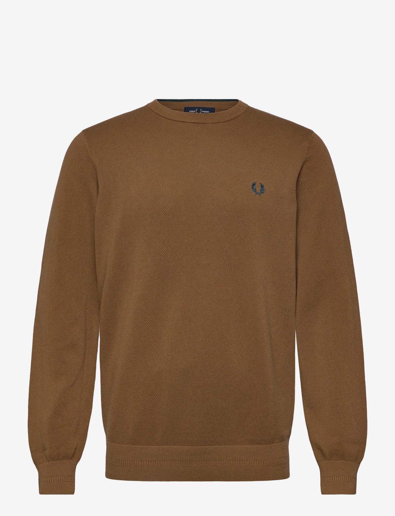 Fred Perry - PIQUE STITCH JUMPER - rund hals - shaded stone - 0