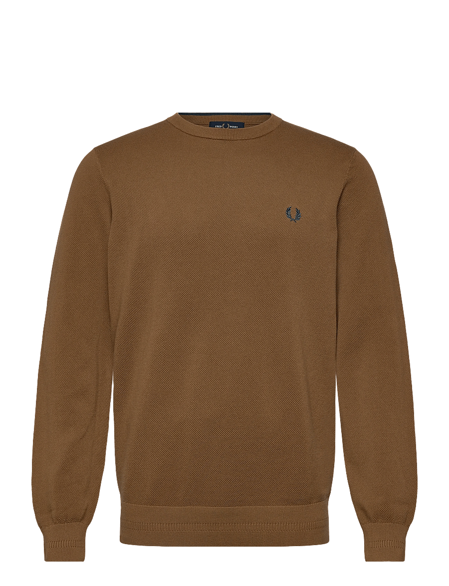 Fred Perry - PIQUE STITCH JUMPER - rundhals - shaded stone - 0
