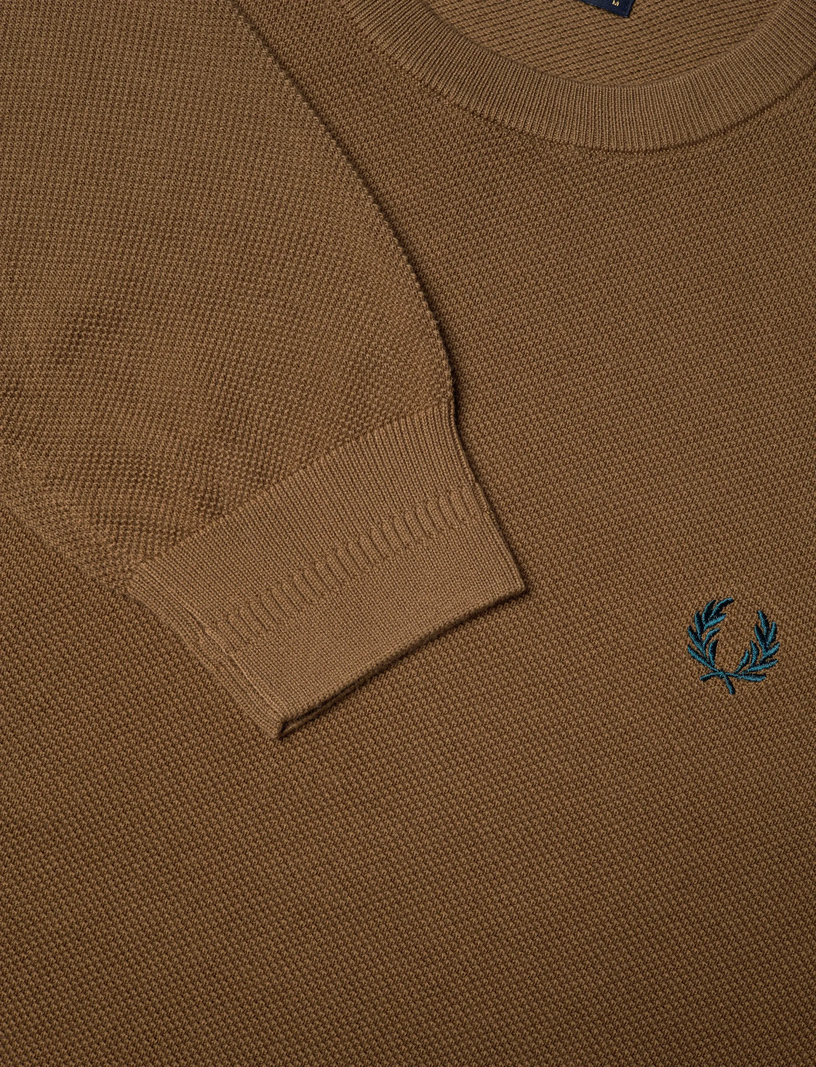 Fred Perry - PIQUE STITCH JUMPER - rundhalsad - shaded stone - 2