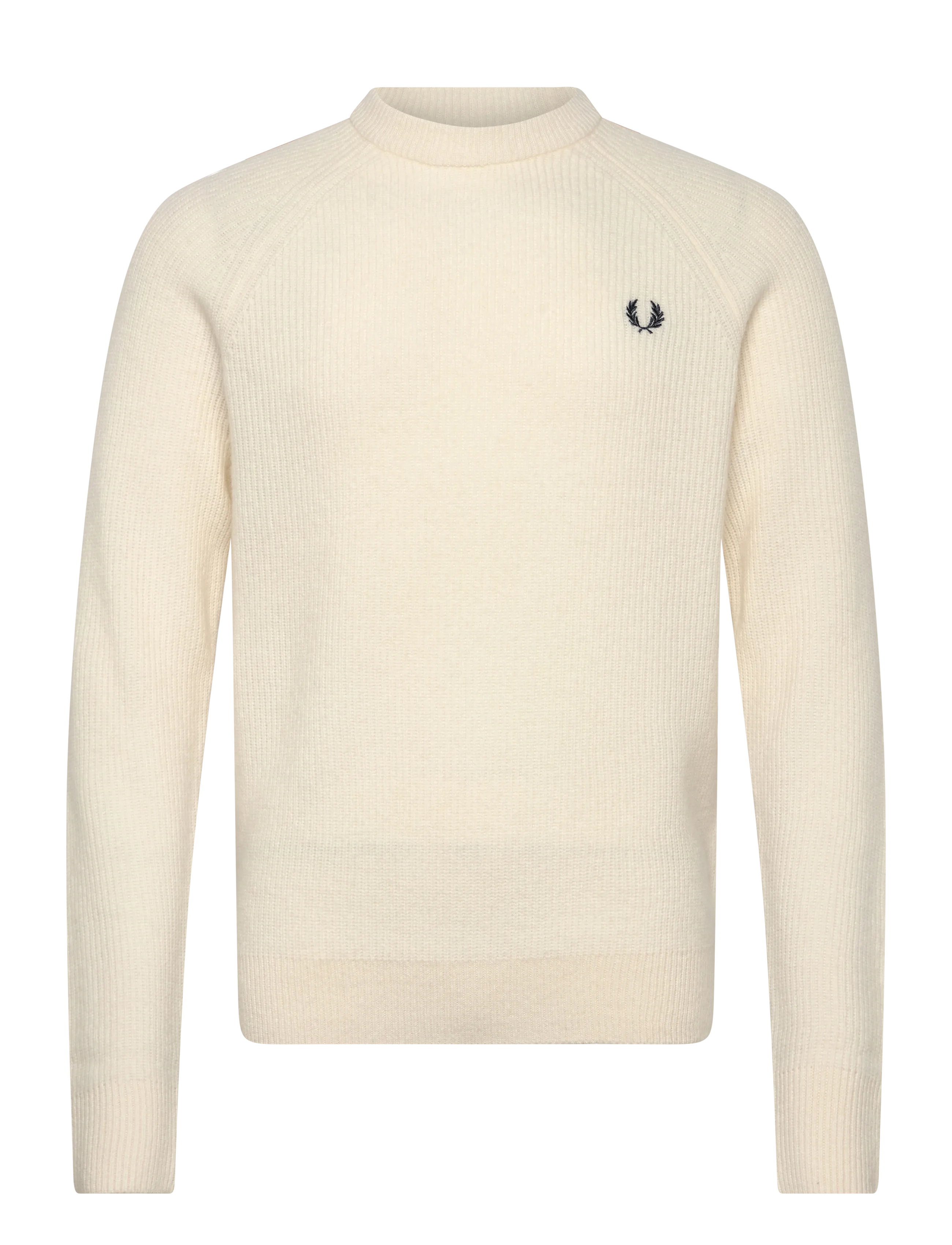 Fred Perry Lambswool Raglan Jmpr, Mænd, Raglan Trøje, Cream, Str: XXL