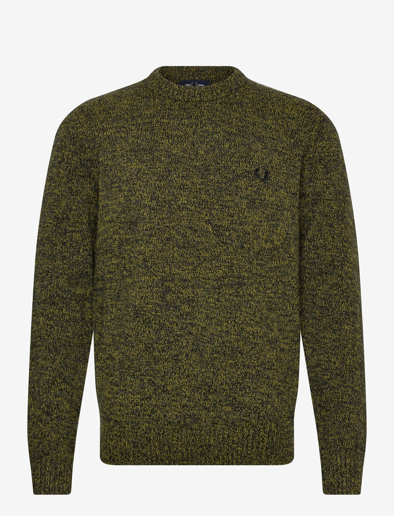 Fred Perry - TWISTED MARL JUMPER - rund hals - agry/tyllw/blk - 0