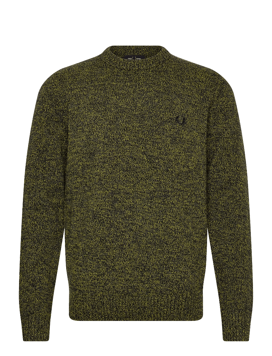 Fred Perry - TWISTED MARL JUMPER - rundhals - agry/tyllw/blk - 1
