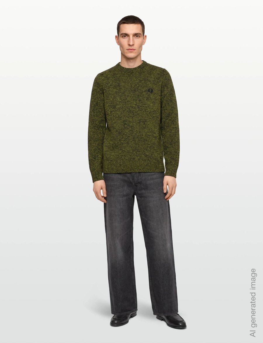 Fred Perry - TWISTED MARL JUMPER - rundhals - agry/tyllw/blk - 0