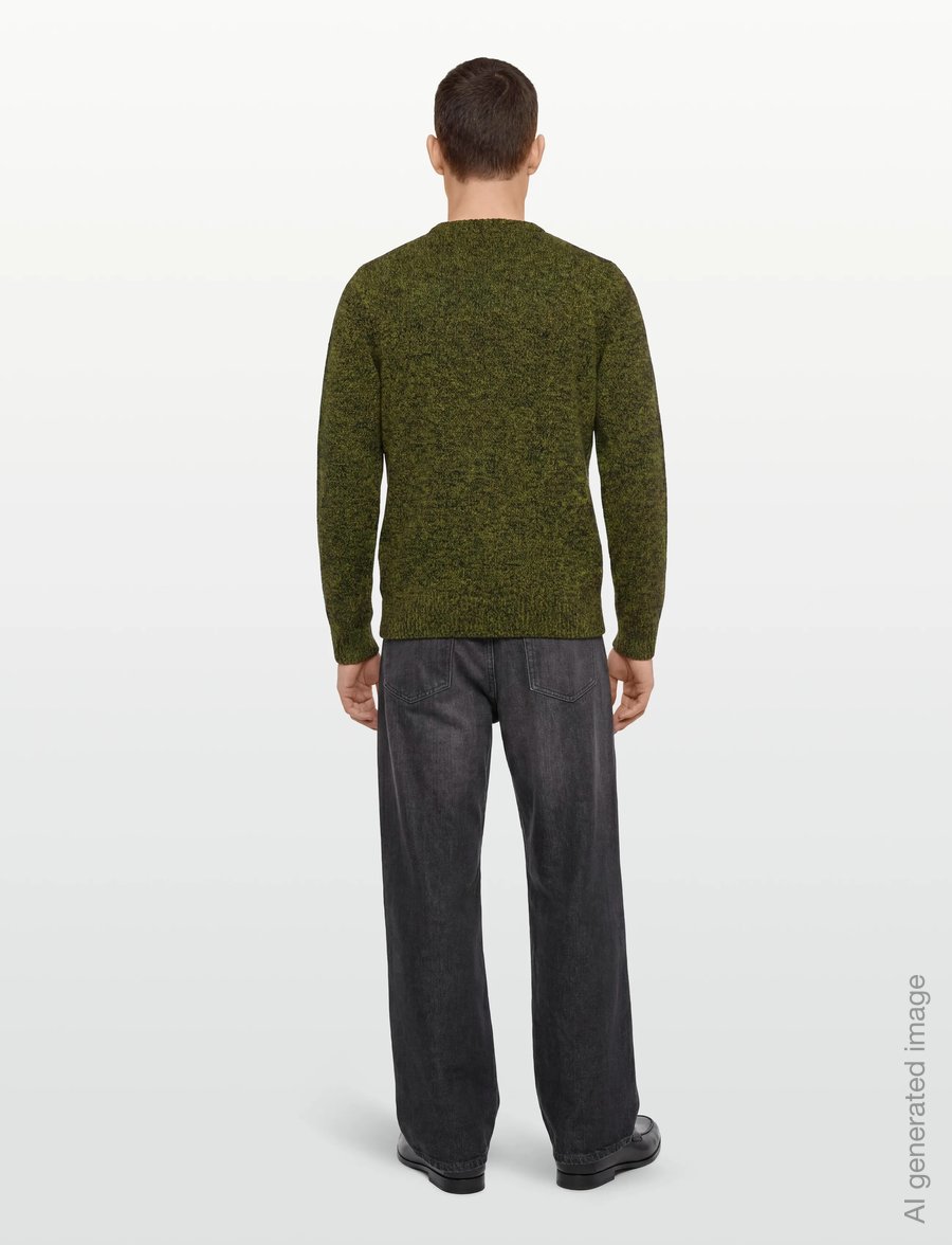 Fred Perry - TWISTED MARL JUMPER - rundhals - agry/tyllw/blk - 4