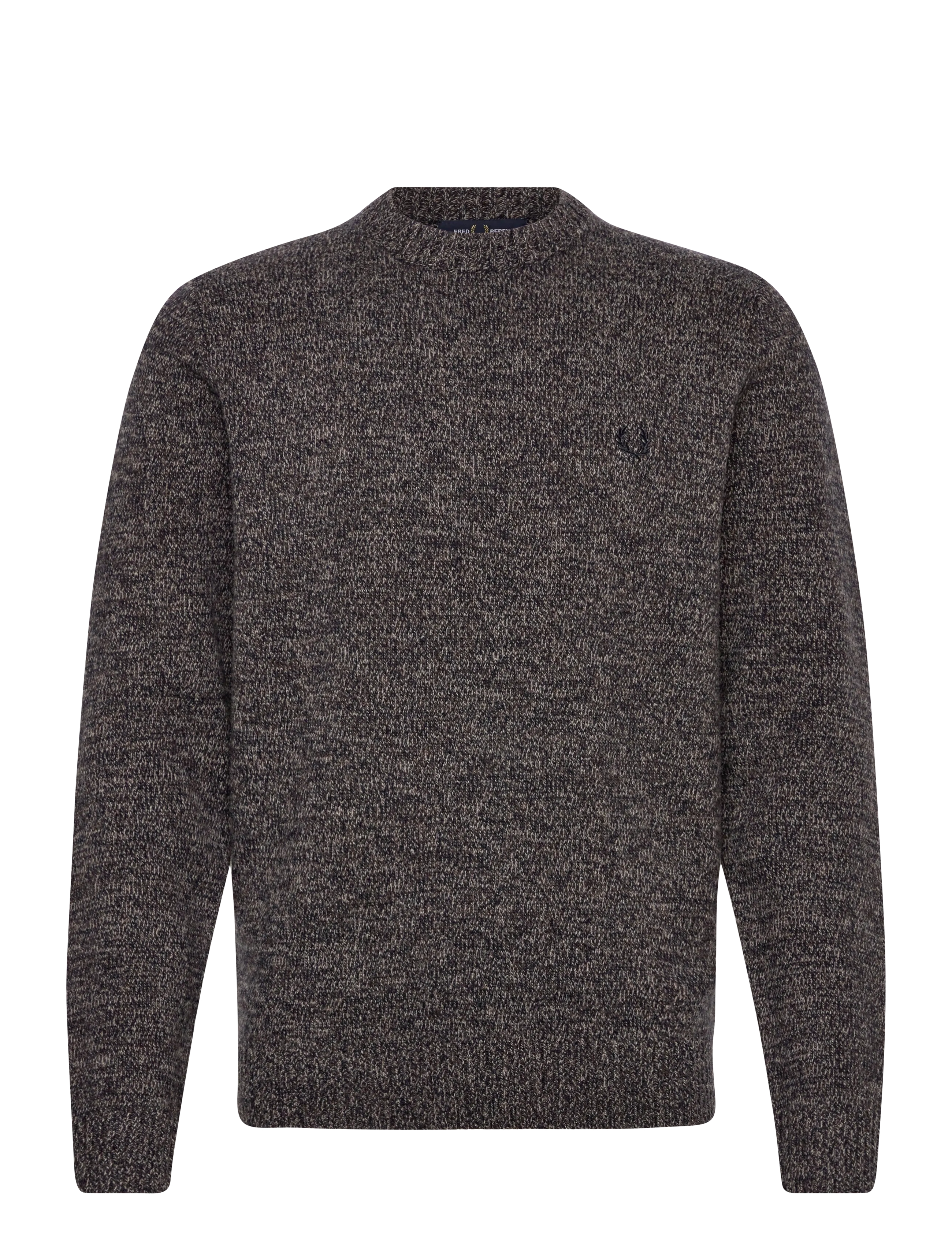 Fred Perry TWISTED MARL JUMPER - Säsongens färger - NAVY/WOAT/BNTOB / brown