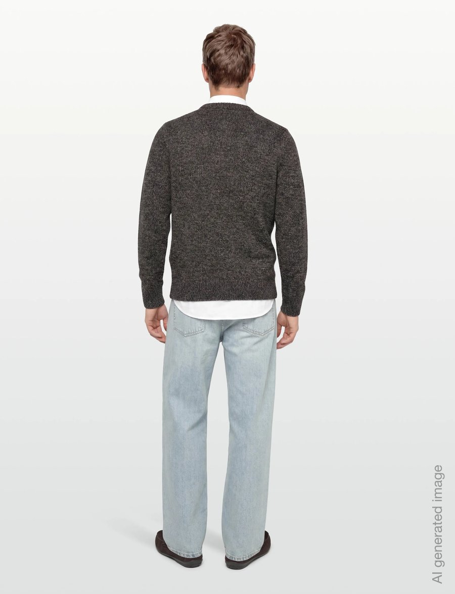 Fred Perry - TWISTED MARL JUMPER - rundhals - navy/woat/bntob - 4