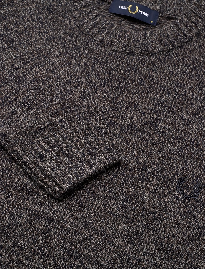 Fred Perry - TWISTED MARL JUMPER - rundhalsad - navy/woat/bntob - 2