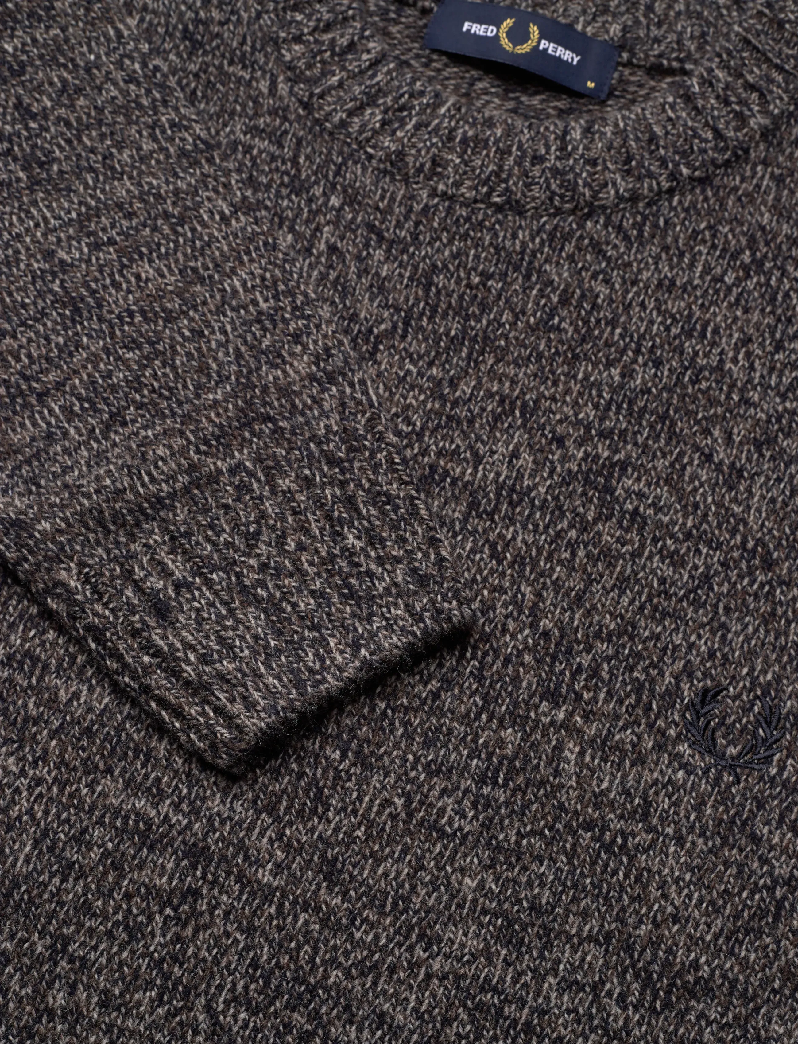 Fred Perry - TWISTED MARL JUMPER - strik - navy/woat/bntob - 2