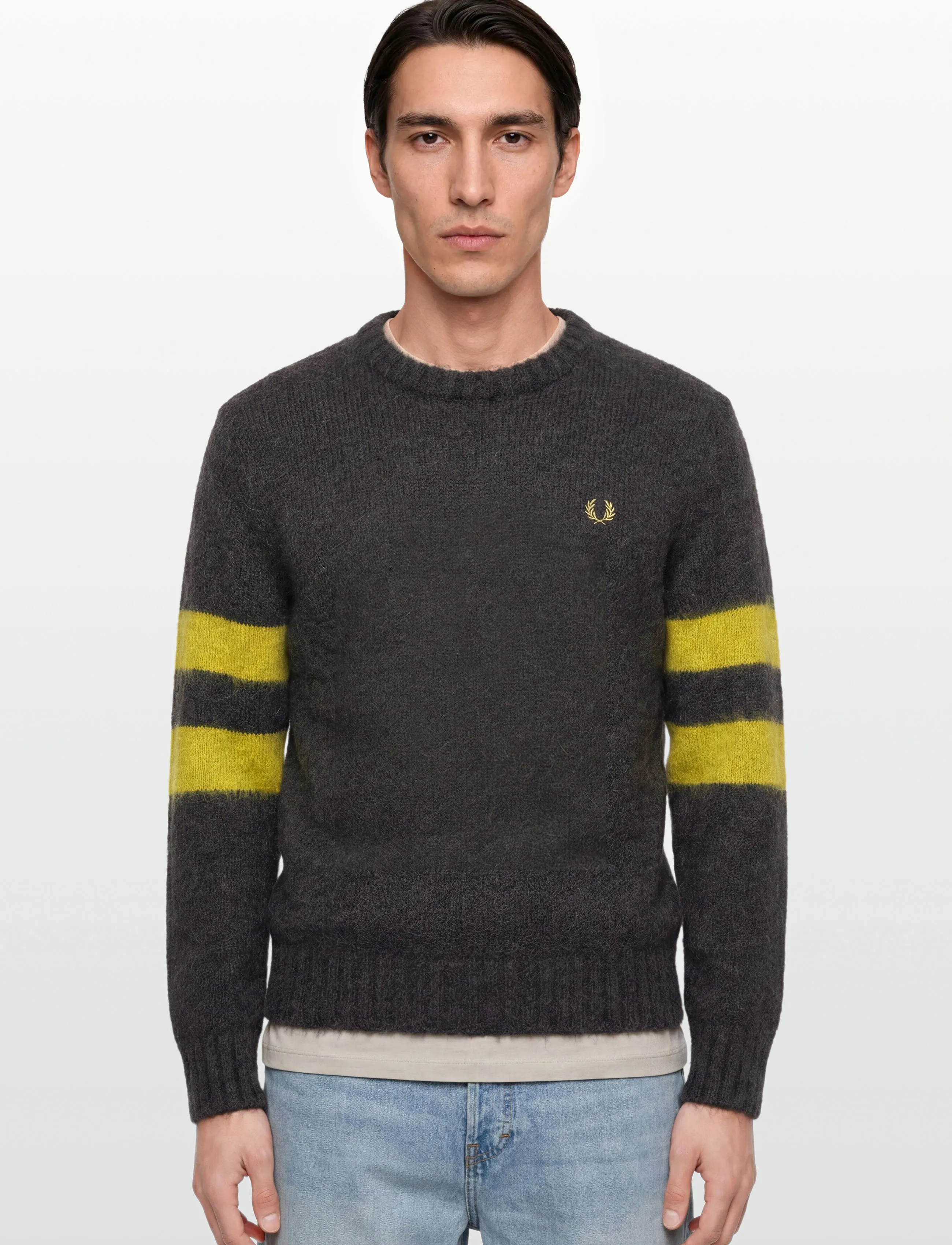 Fred Perry - CHUNKY TIPPED S JMPR - round necks - anchor grey - 3