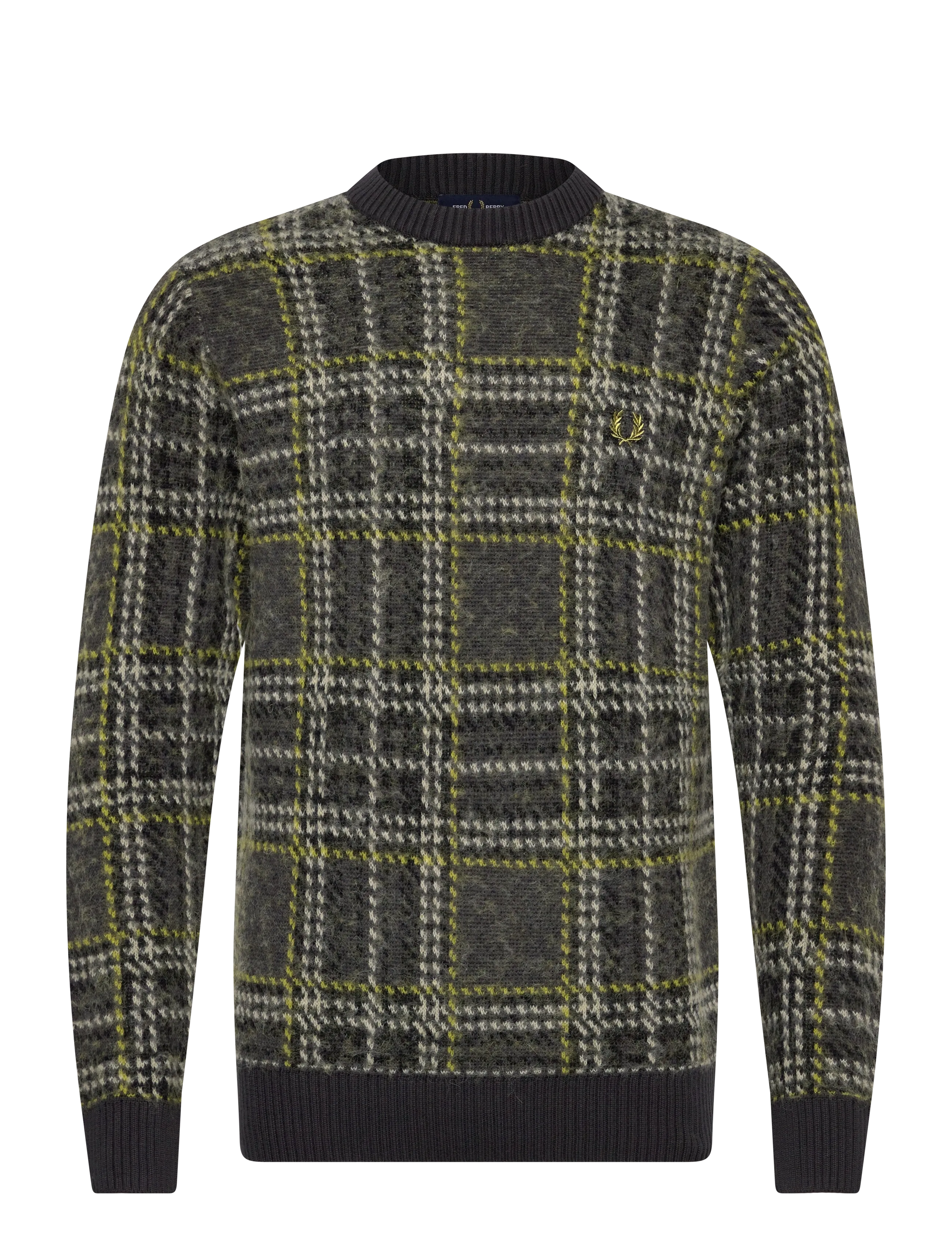 Fred Perry BRUSHED TARTAN JMPR - Strickmode - ANCHOR GREY / multi