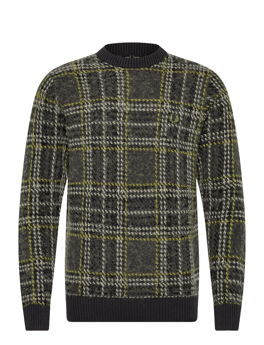 Fred Perry - BRUSHED TARTAN JMPR - rundhals - anchor grey - 1