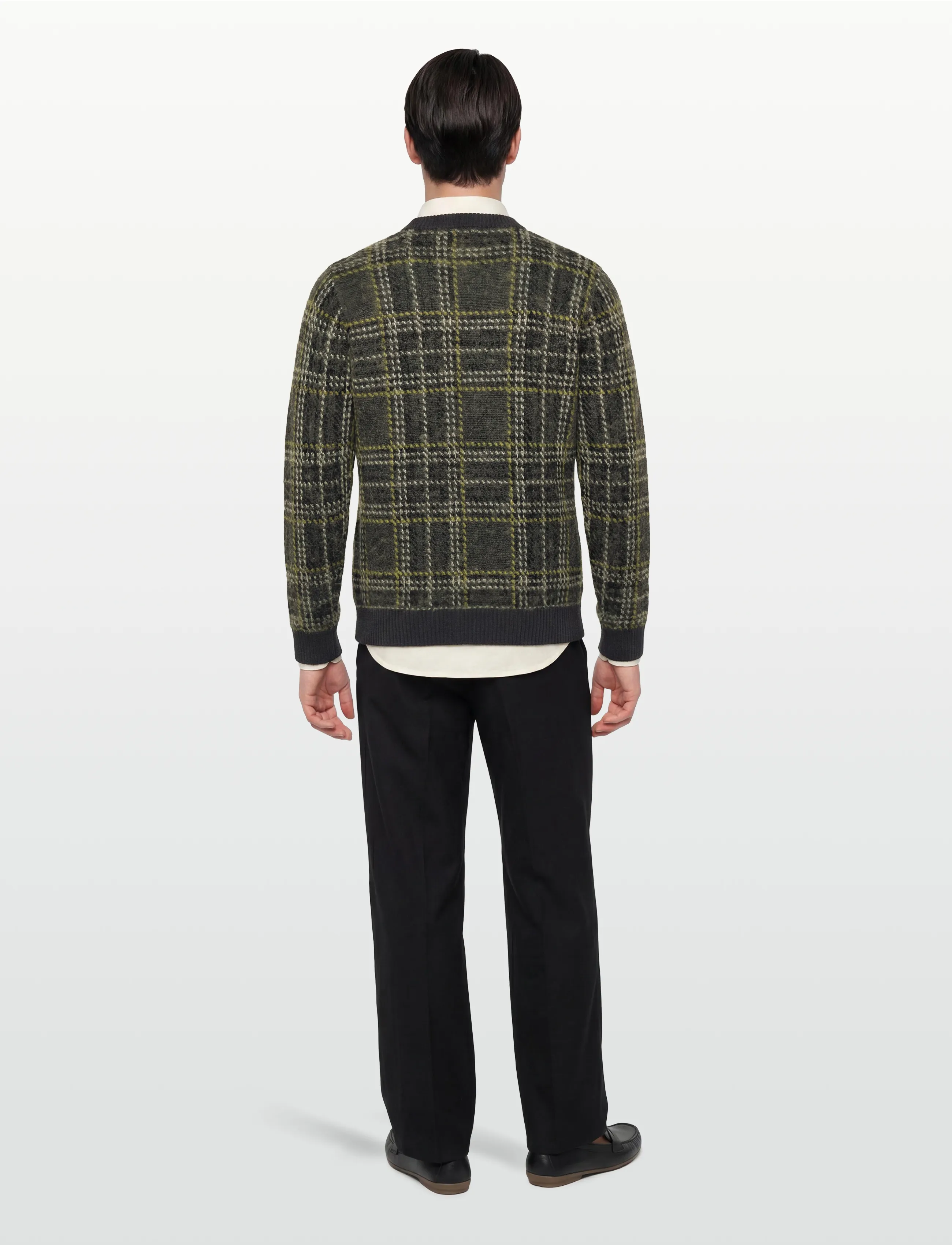Fred Perry - BRUSHED TARTAN JMPR - rundhals - anchor grey - 4