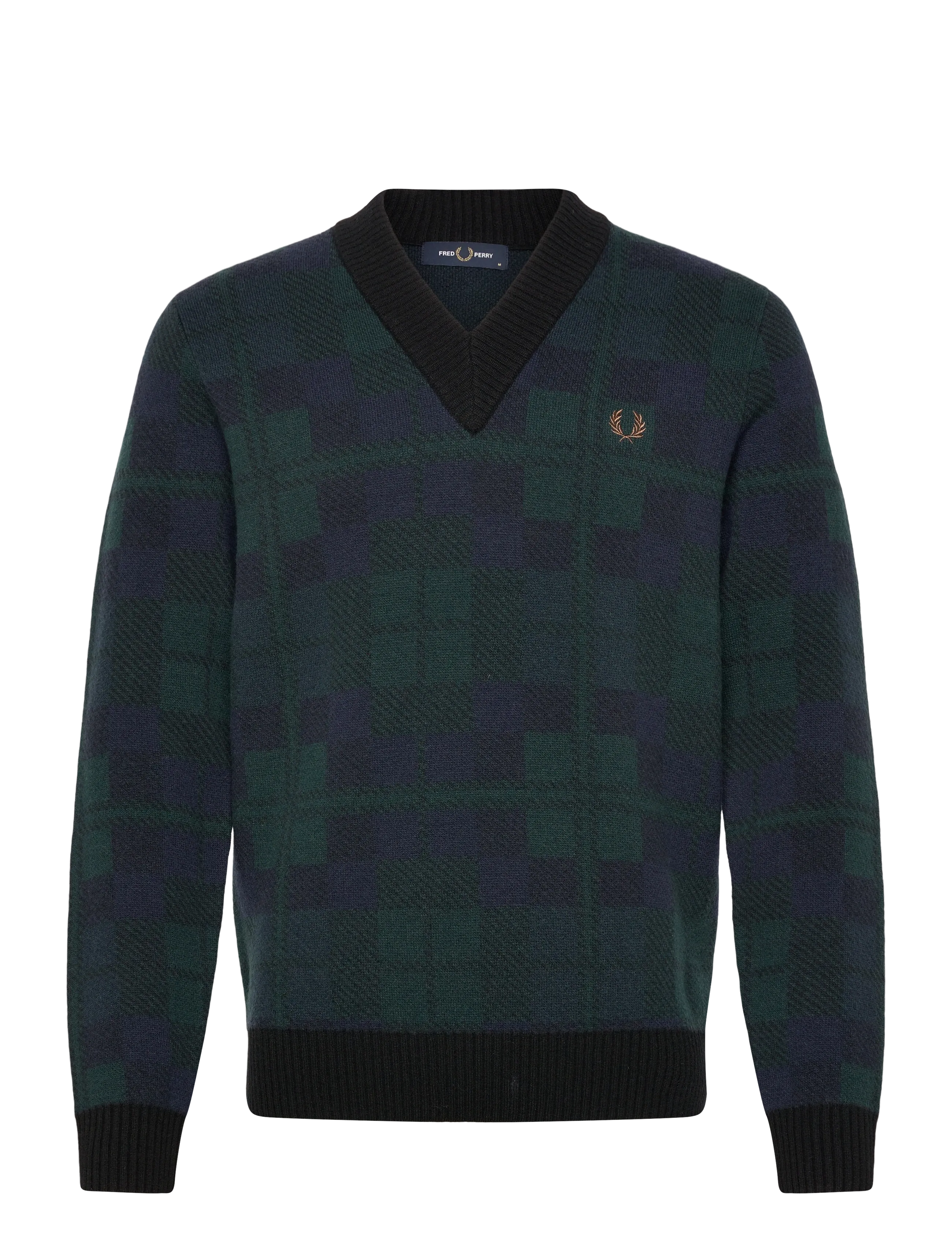 Fred Perry BLACK WATCH TARTAN JMPR - Knitwear - BLACKWATCH TARTA / black