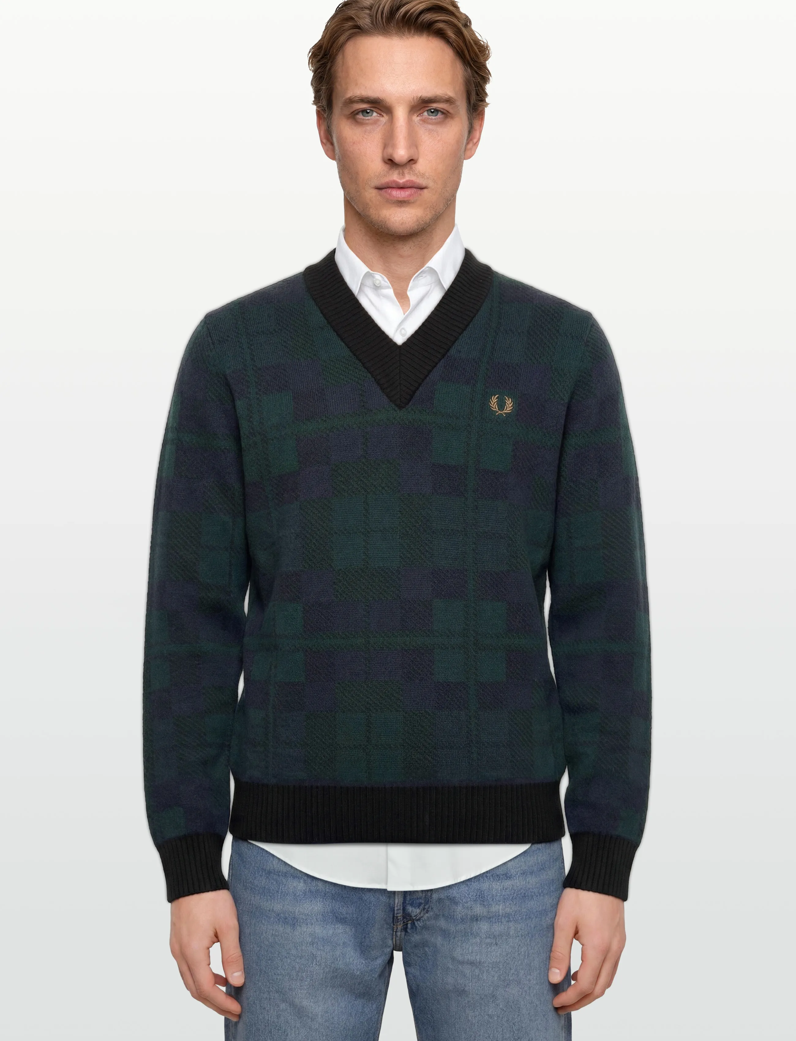 Fred Perry - BLACK WATCH TARTAN JMPR - stickade basplagg - blackwatch tarta - 3