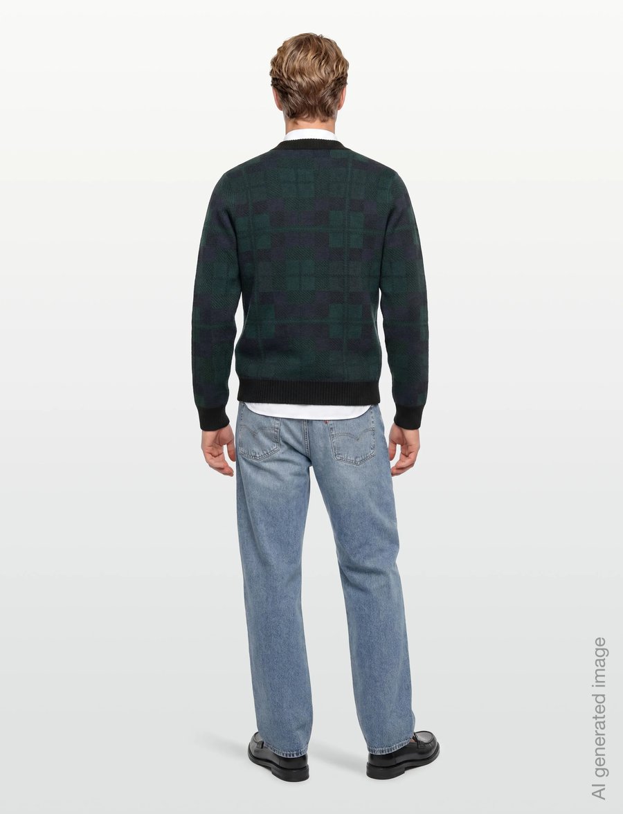 Fred Perry - BLACK WATCH TARTAN JMPR - v-ausschnitt - blackwatch tarta - 4