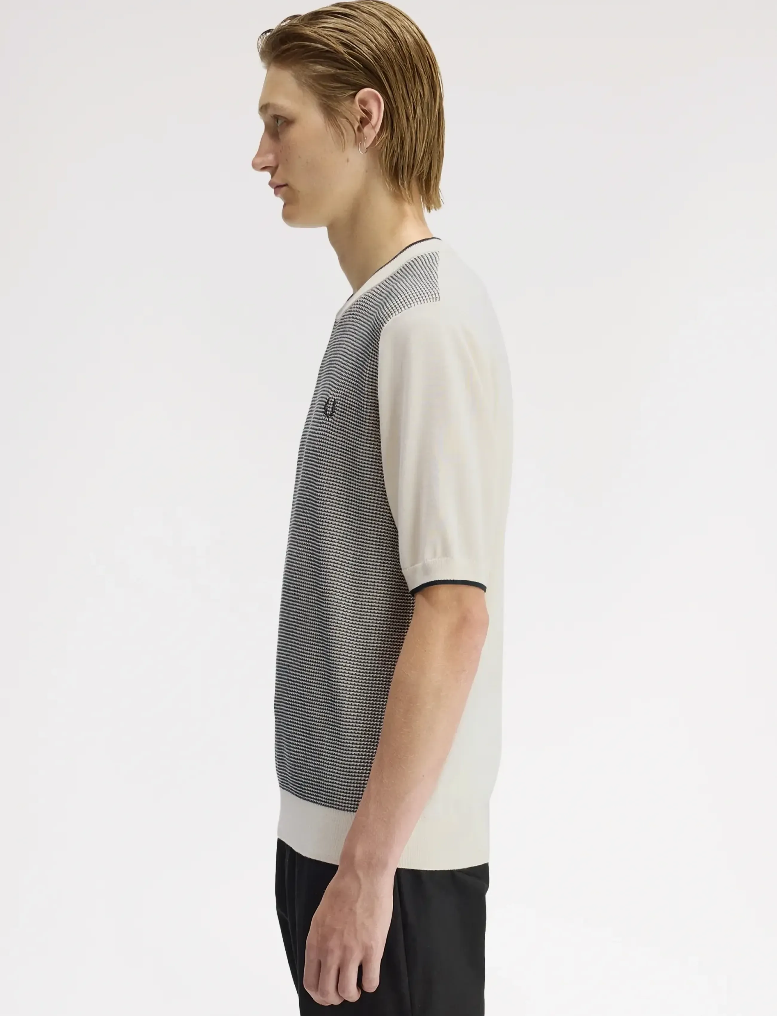 Fred Perry - TONIC WAFFLE KNITTED T-SHIRT - t-shirts à manches courtes - ecru - 3