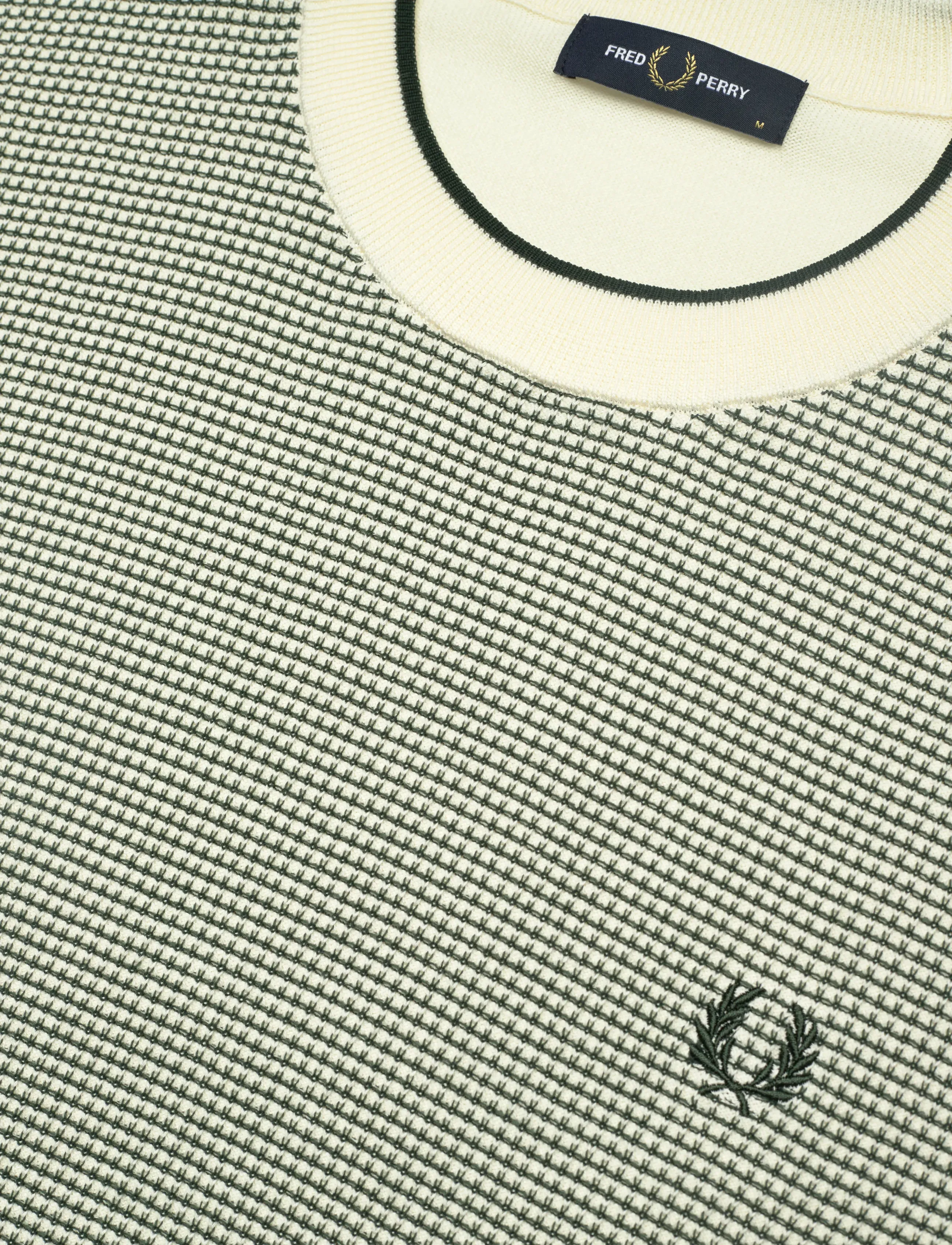 Fred Perry - TONIC WAFFLE KNITTED T-SHIRT - t-shirts à manches courtes - ecru - 4