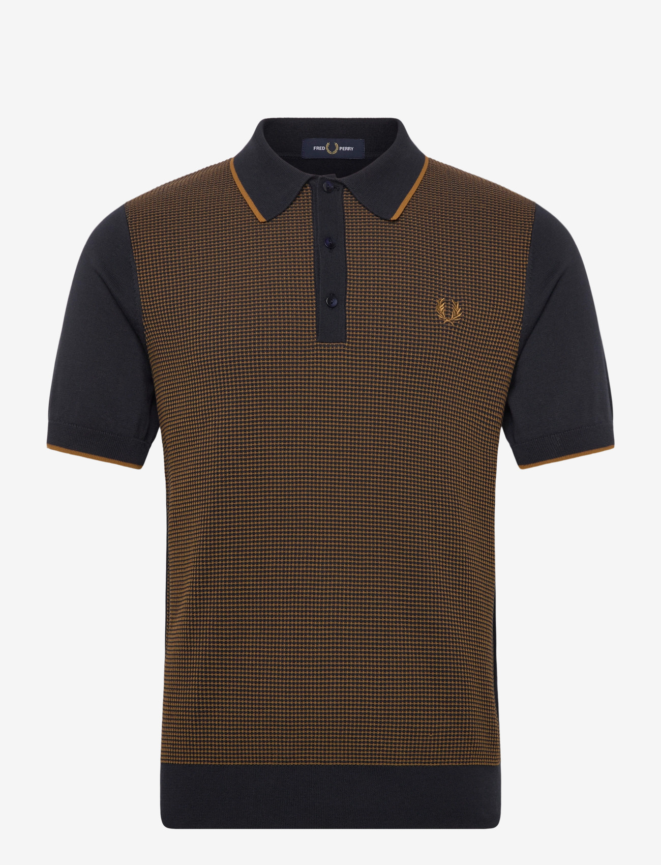 Fred Perry - TONIC WAFFLE KNITTED SHIRT - gestrickte polohemden - navy - 1