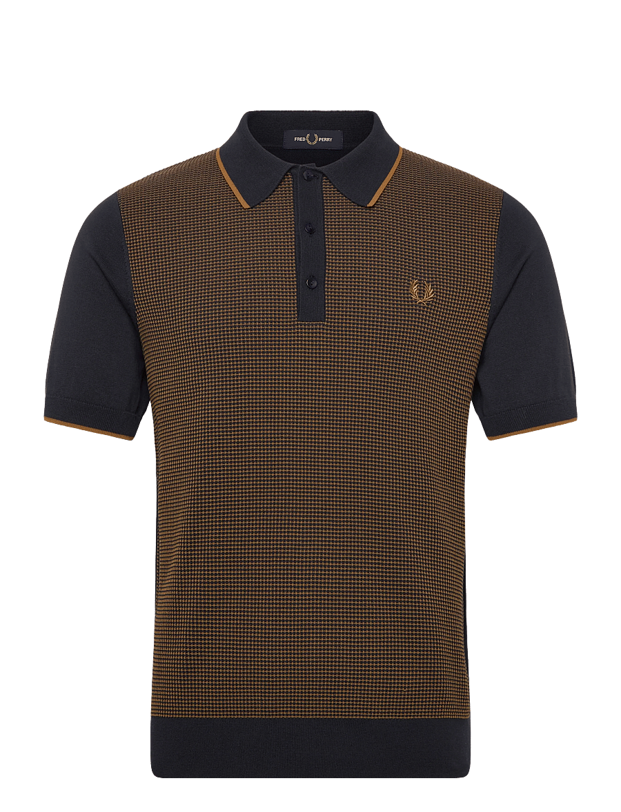 Fred Perry - TONIC WAFFLE KNITTED SHIRT - polostrik - navy - 1