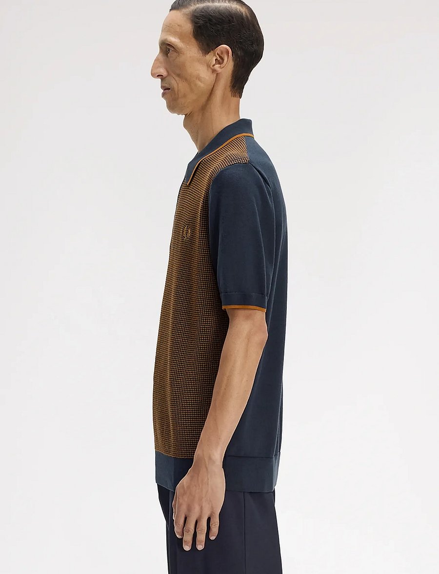 Fred Perry - TONIC WAFFLE KNITTED SHIRT - polostrik - navy - 3
