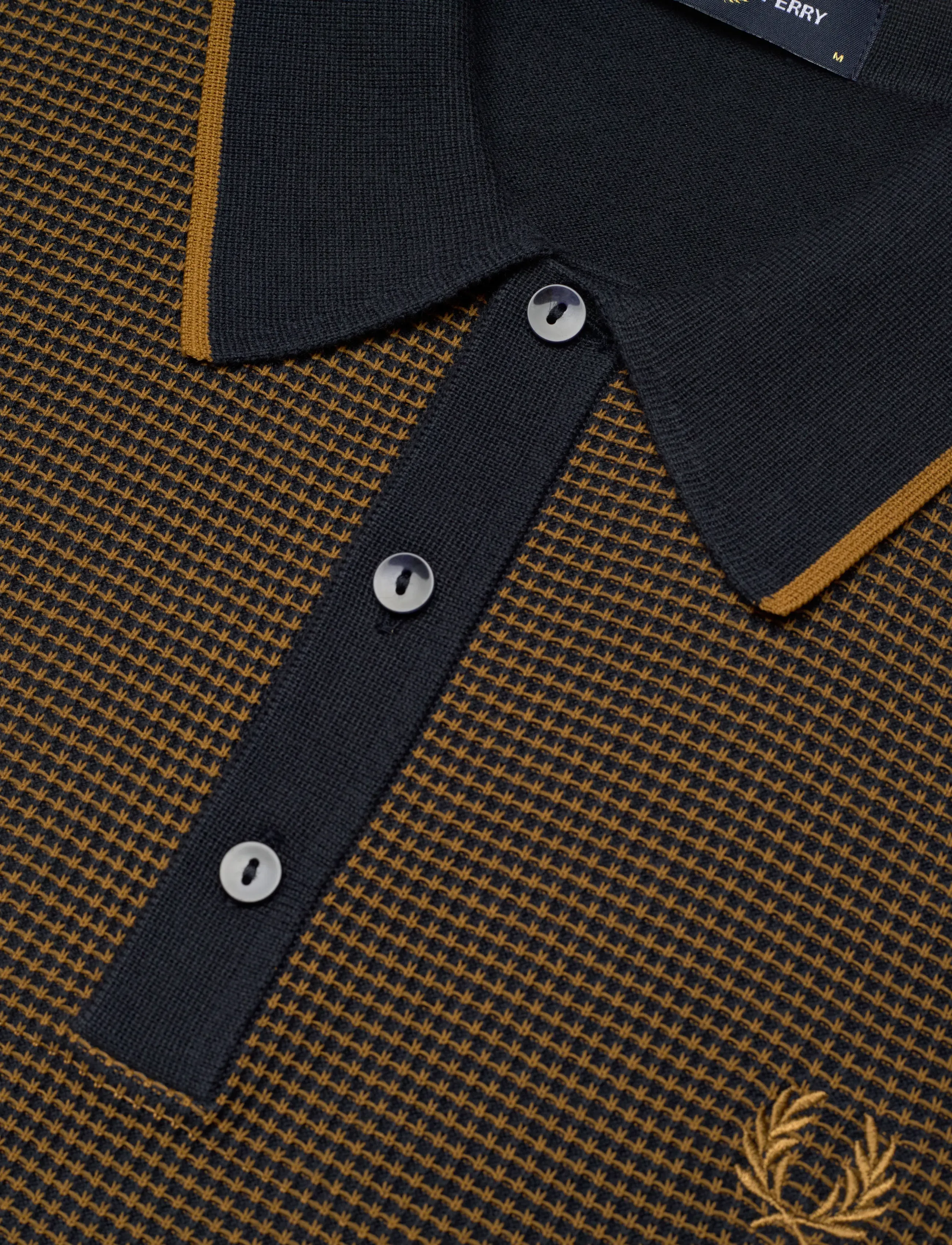 Fred Perry - TONIC WAFFLE KNITTED SHIRT - kootud polosärgid - navy - 4