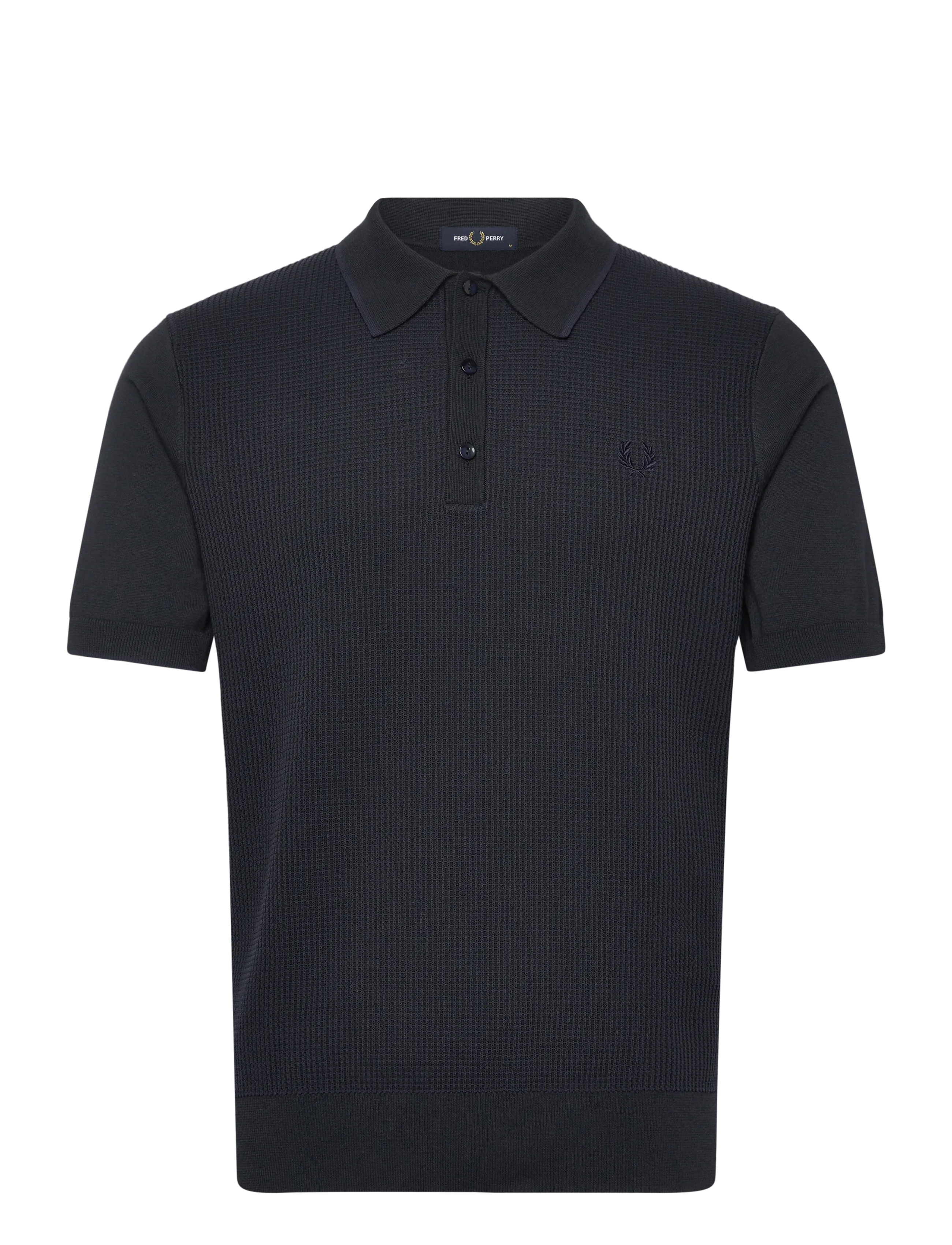 FRED PERRY Tonic Waffle Strick Shirt Navy - M - Herren