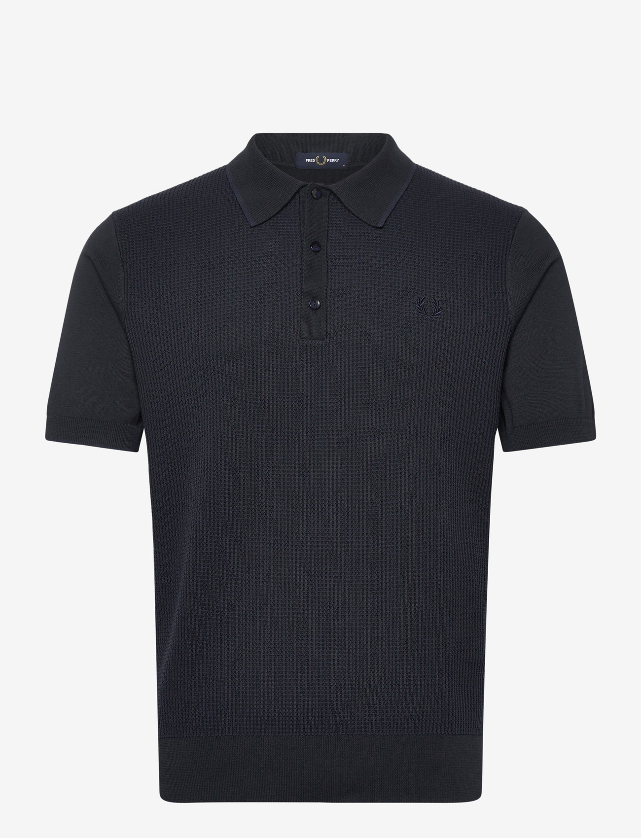 Fred Perry - TONIC WAFFLE KNITTED SHIRT - gestrickte polohemden - navy - 0
