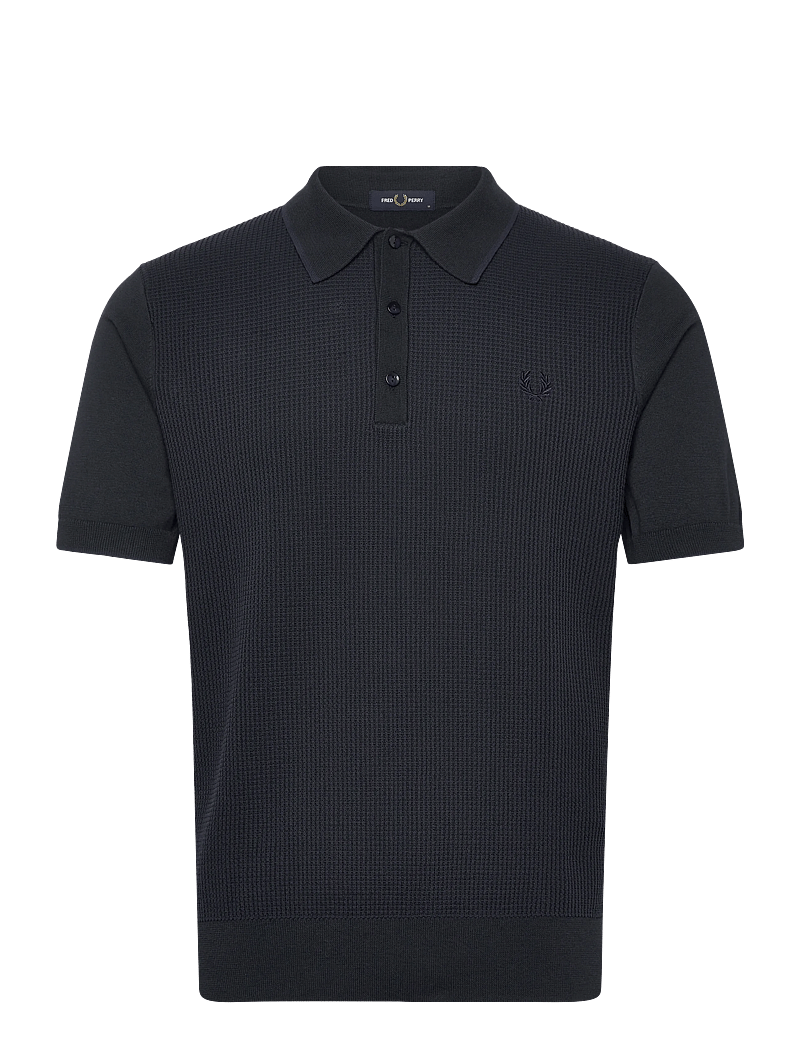 Fred Perry - TONIC WAFFLE KNITTED SHIRT - gestrickte polohemden - navy - 0