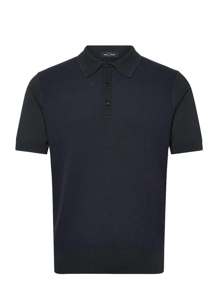 Fred Perry - TONIC WAFFLE KNITTED SHIRT - polostrik - navy - 1