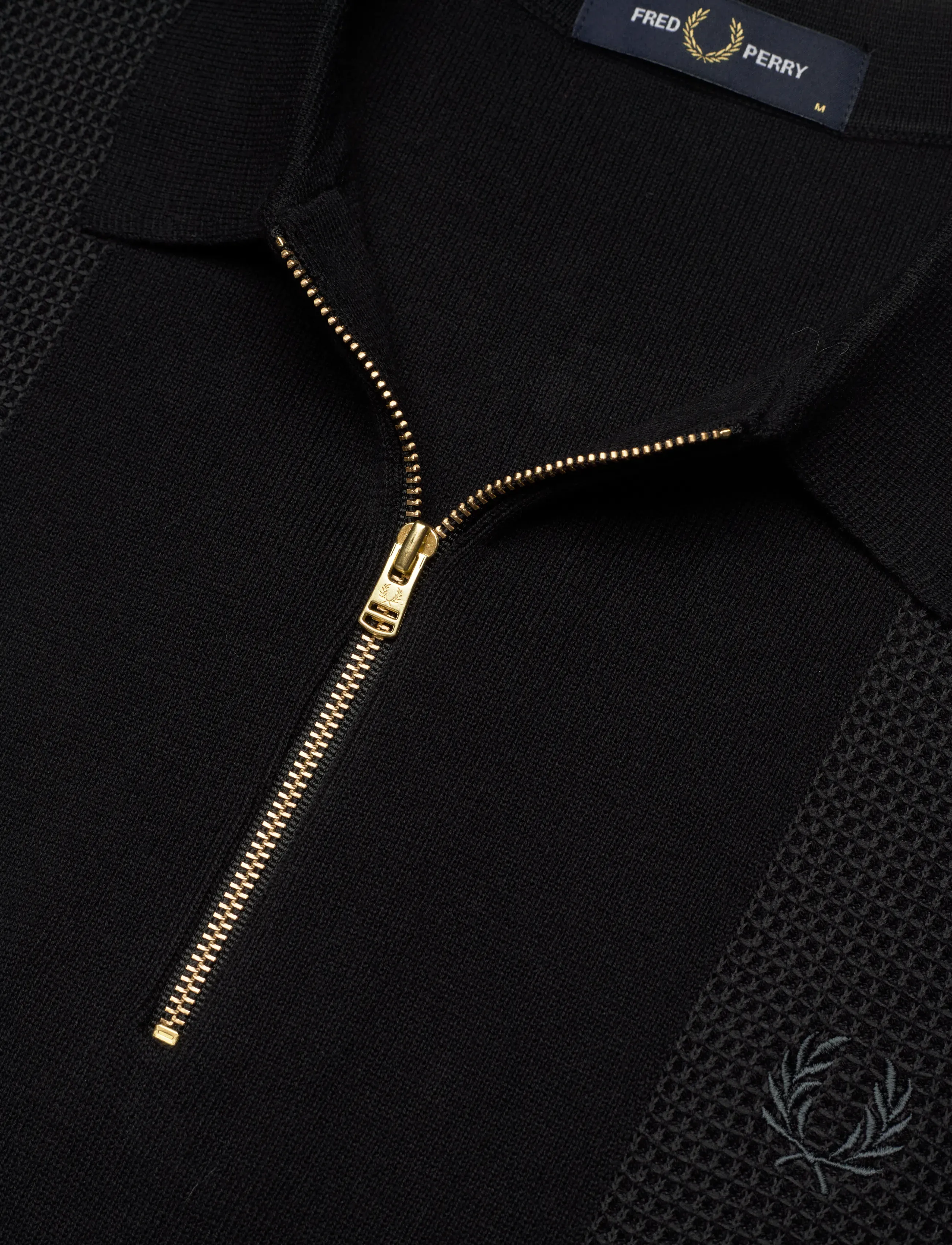 Fred Perry - PANEL DETAIL KNITTED SHIRT - short-sleeved polos - black - 4