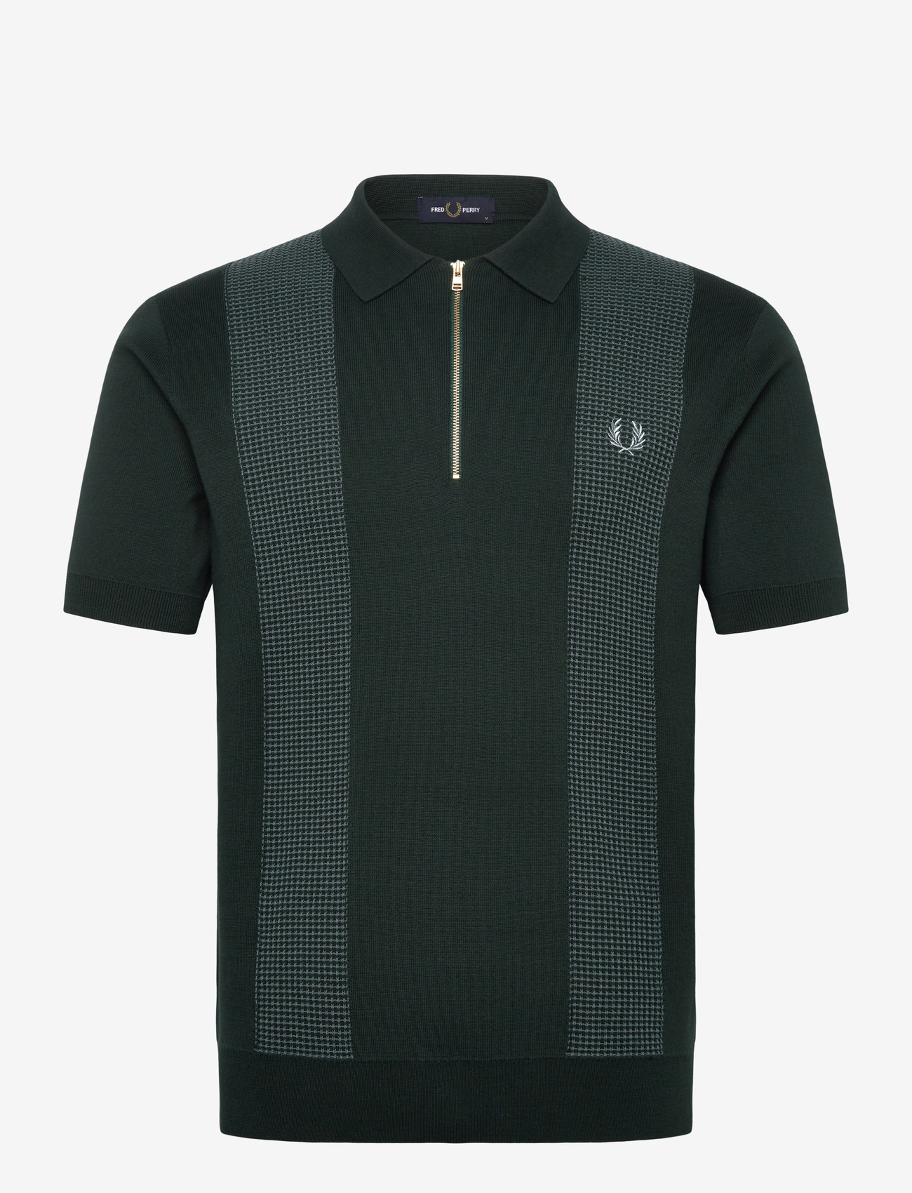Fred Perry - PANEL DETAIL KNITTED SHIRT - polo krekli ar īsām piedurknēm - grassroots - 0