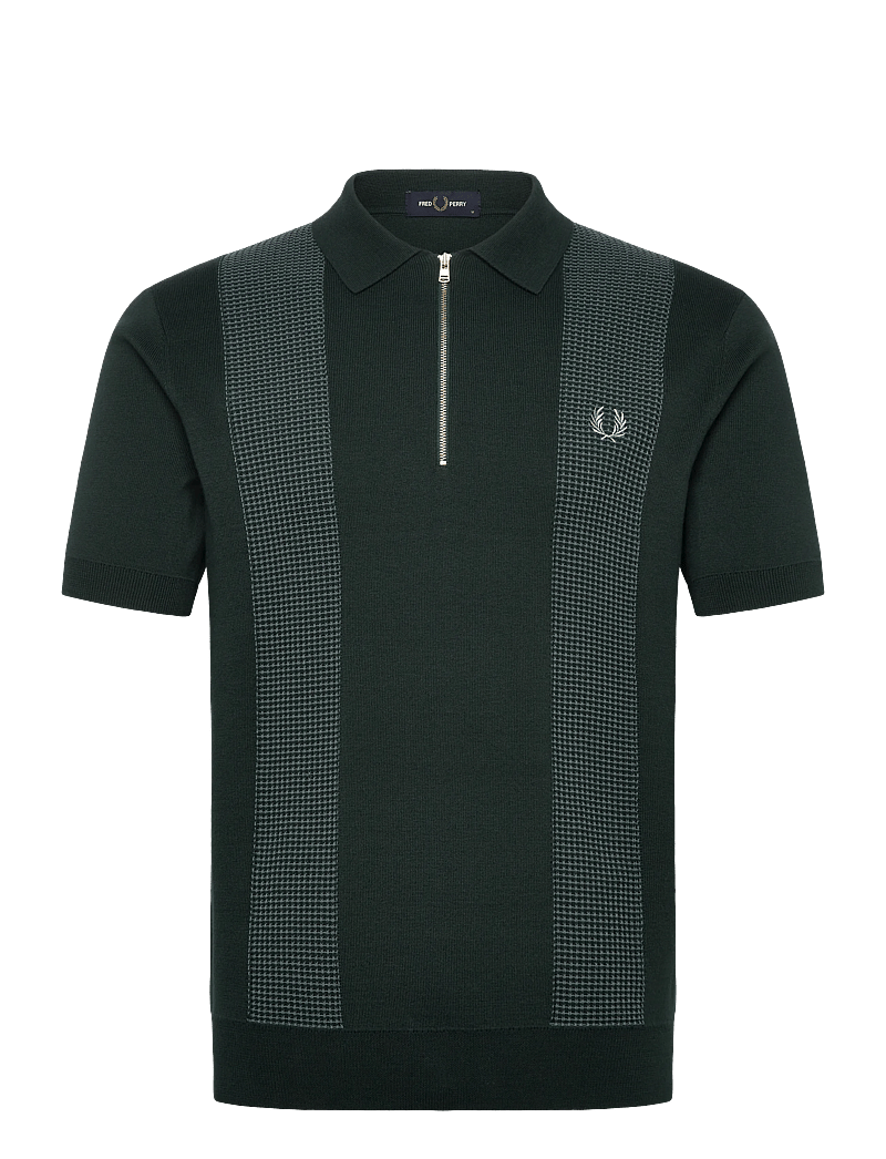 Fred Perry - PANEL DETAIL KNITTED SHIRT - polo krekli ar īsām piedurknēm - grassroots - 0