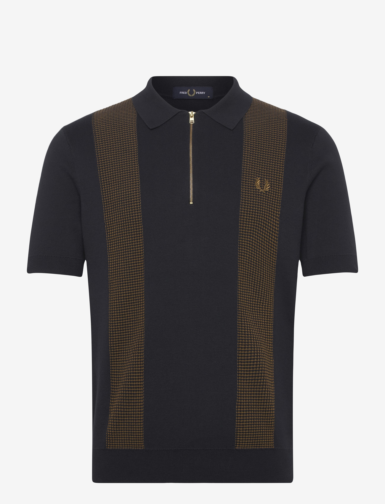 Fred Perry - PANEL DETAIL KNITTED SHIRT - kortærmede poloer - navy - 1