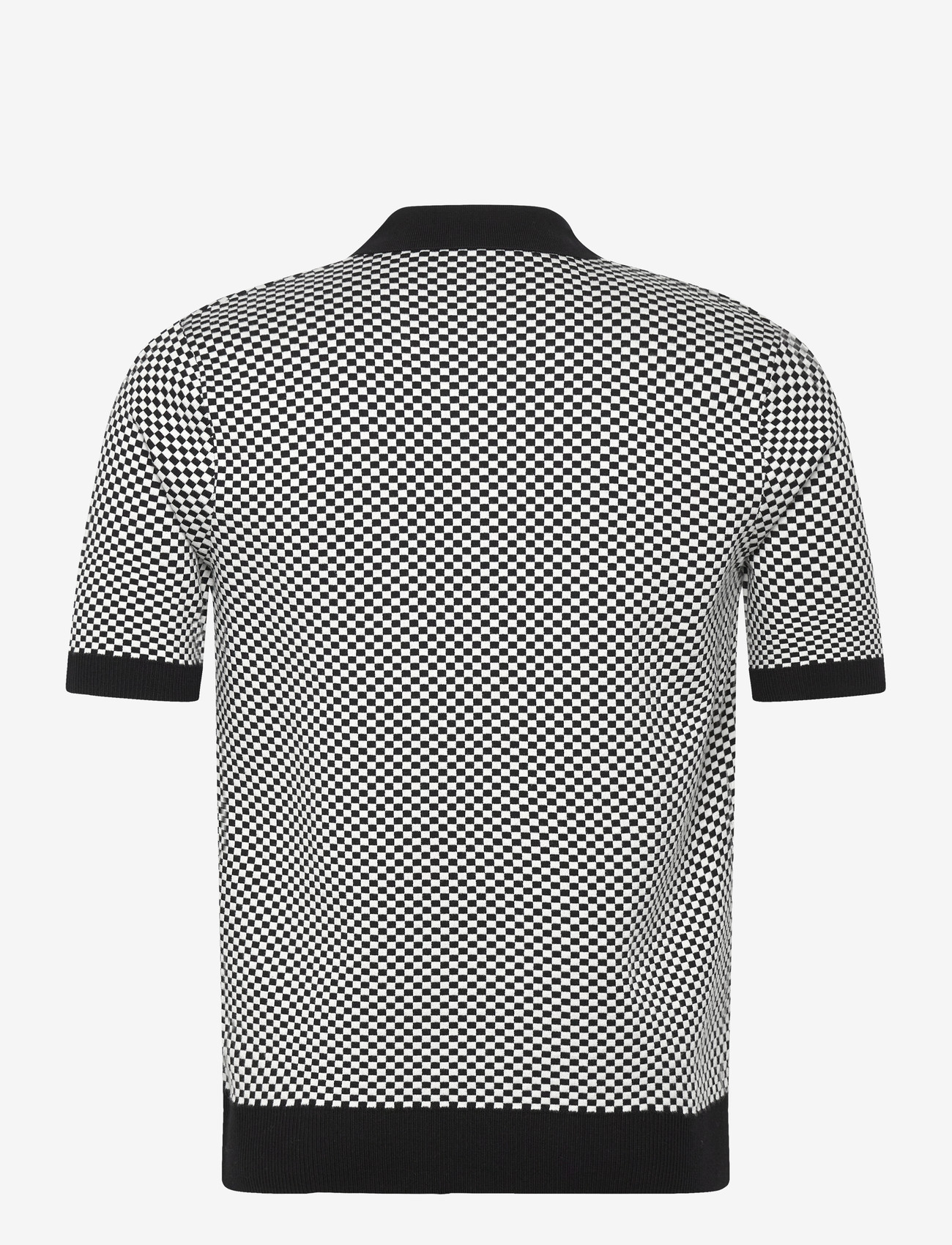 Fred Perry - CHEQUERBOARD BUTTON SHIRT - kurzarmhemden - black - 1