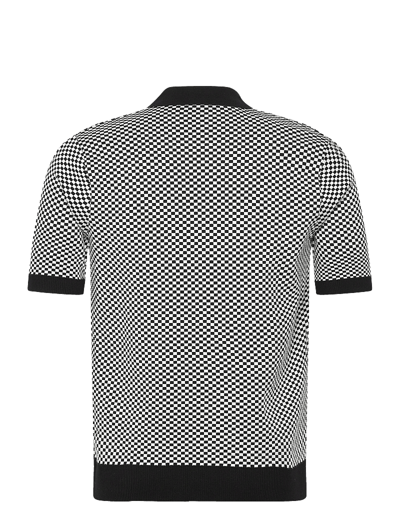 Fred Perry - CHEQUERBOARD BUTTON SHIRT - lühikeste varrukatega särgid - black - 1