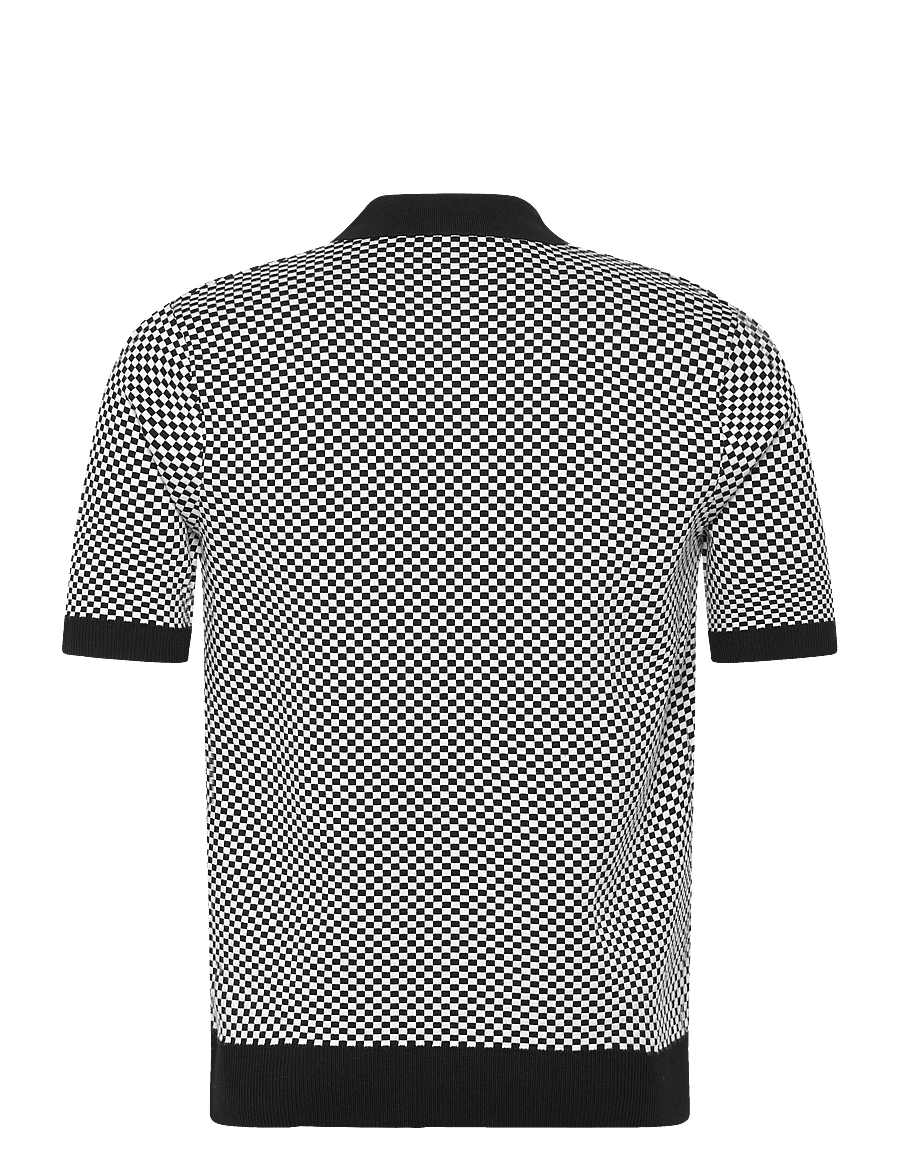 Fred Perry - CHEQUERBOARD BUTTON SHIRT - kortærmede skjorter - black - 2