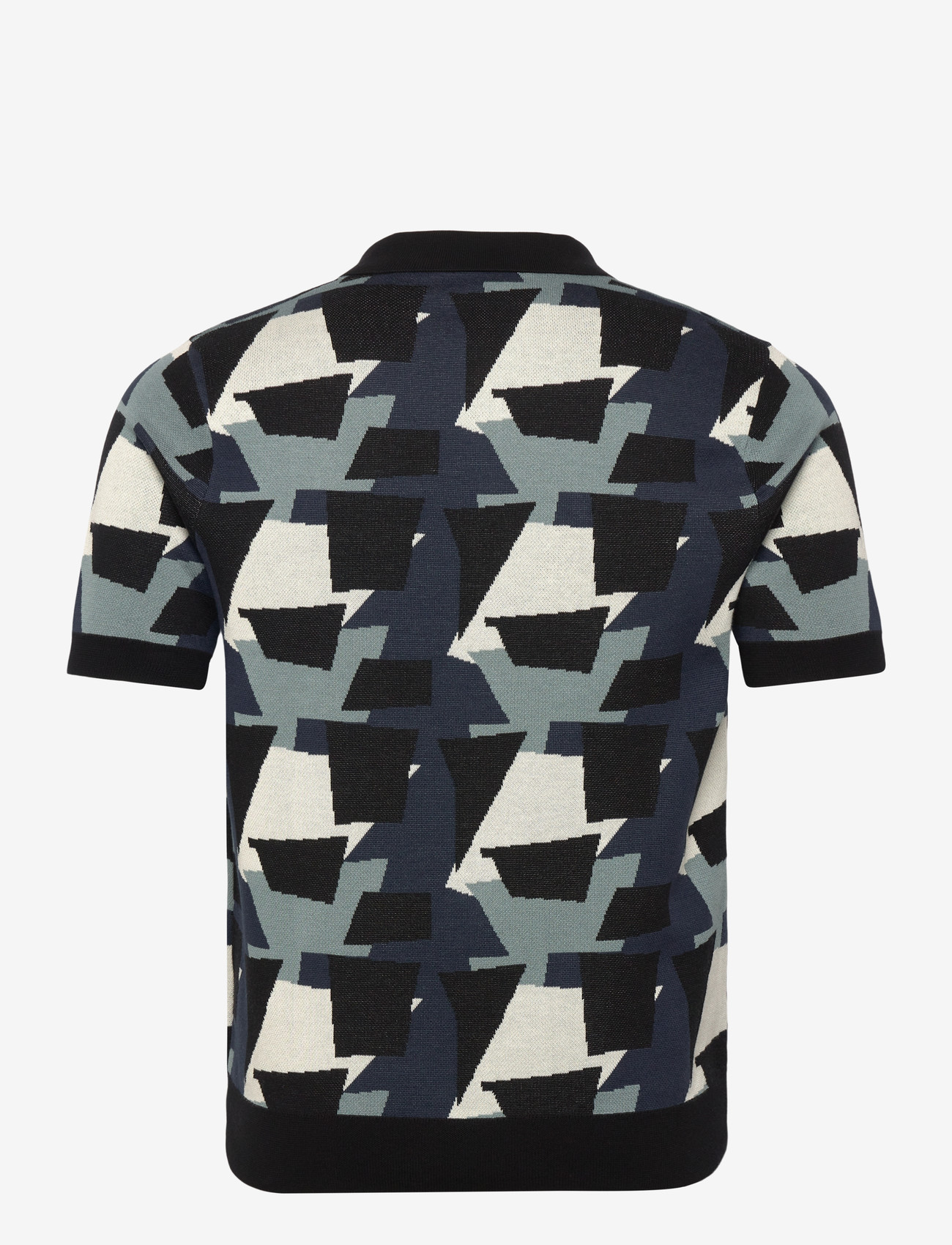 Fred Perry - FRAGMENT JACQUARD KNIT SHIRT - knitted polos - black - 1