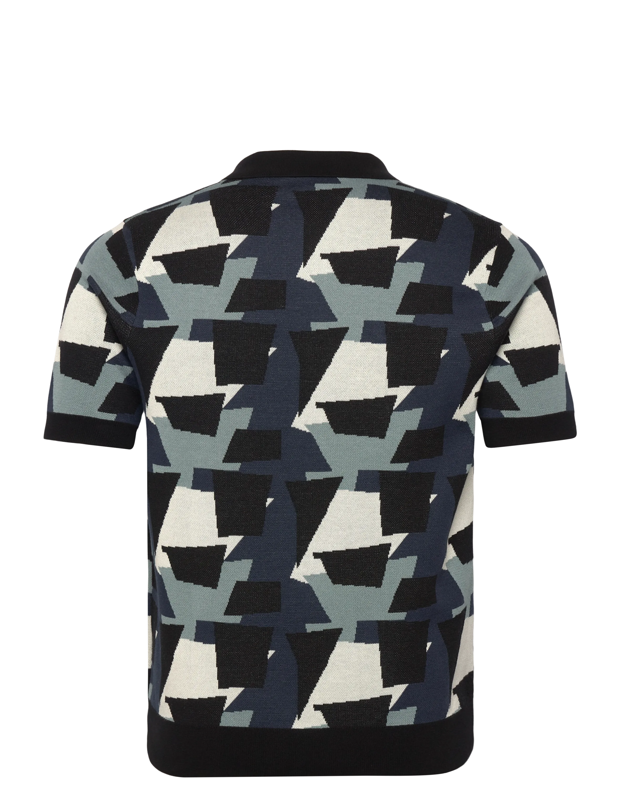 Fred Perry - FRAGMENT JACQUARD KNIT SHIRT - kootud polosärgid - black - 2