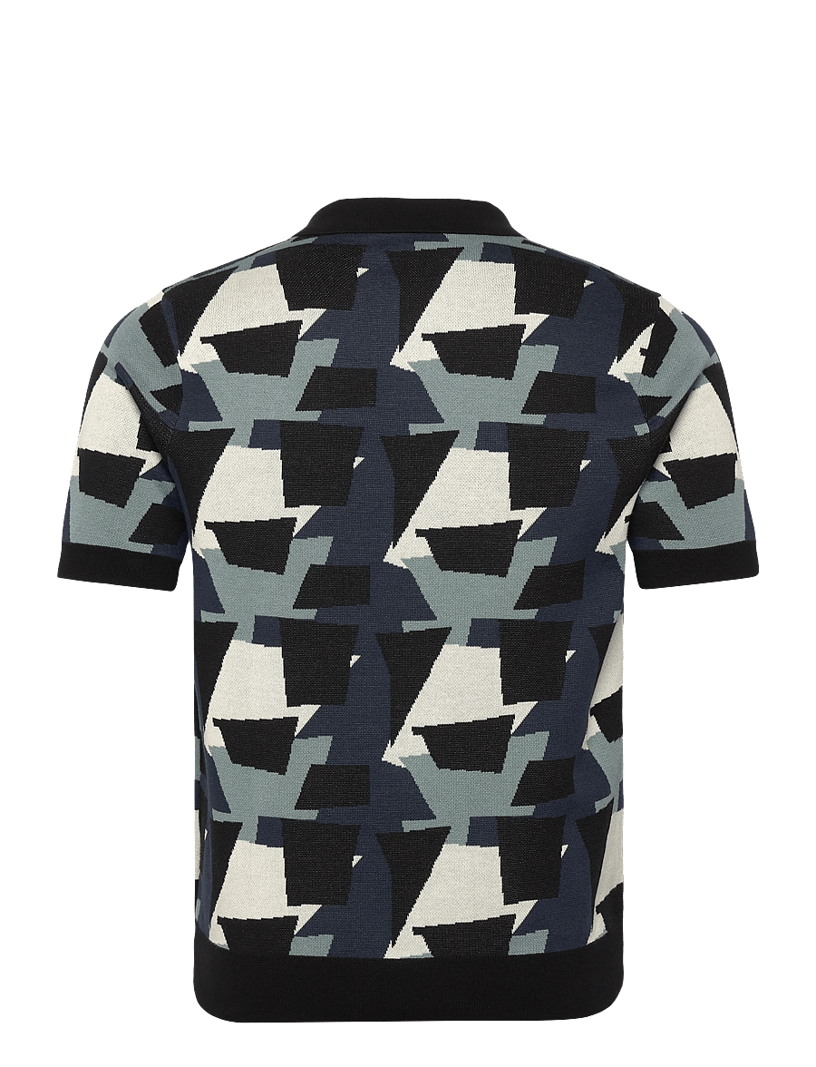 Fred Perry - FRAGMENT JACQUARD KNIT SHIRT - stickade pikéer - black - 2