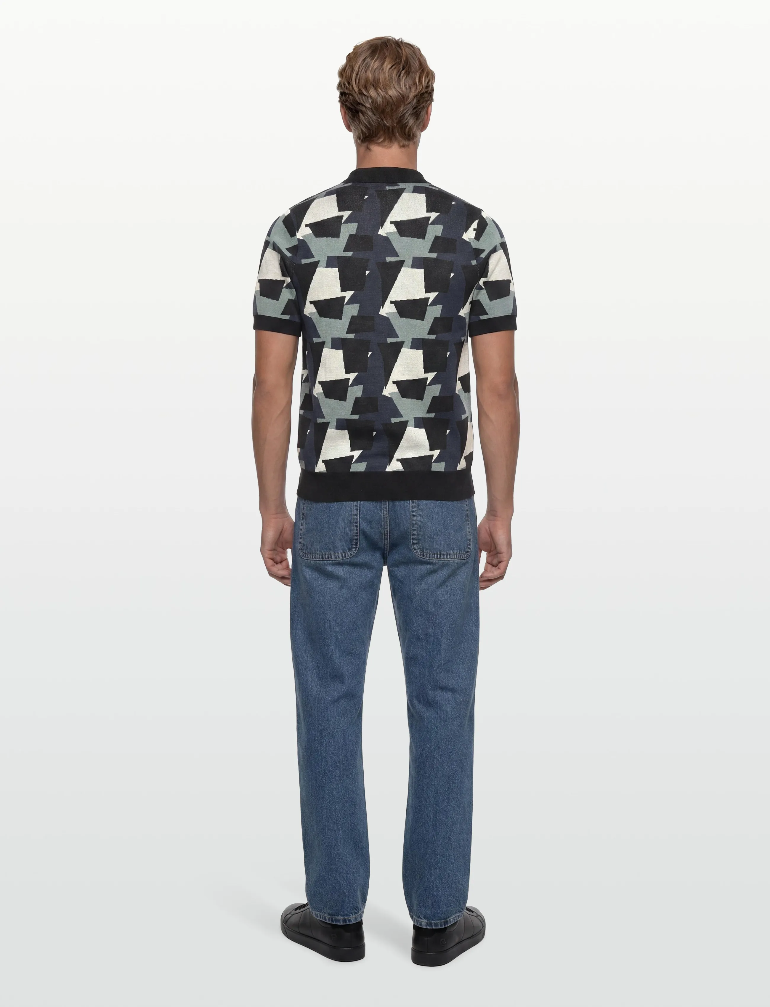 Fred Perry Fragment Jacquard Knit Shirt pikéer herr – bild 3