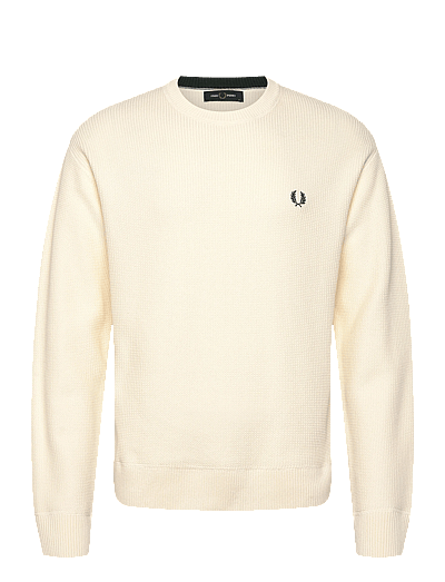 Fred Perry TEXTURED JUMPER - Fred Perry - ECRU / cream