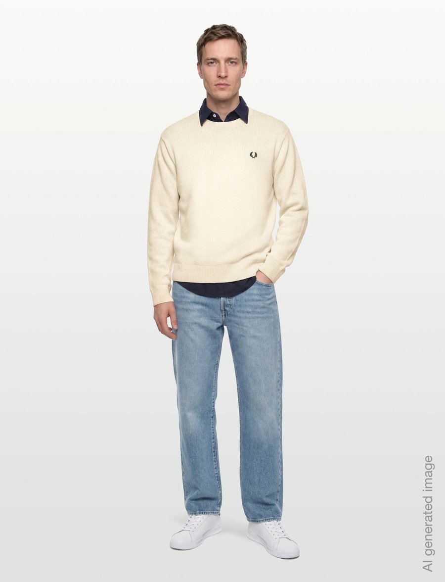 Fred Perry - TEXTURED JUMPER - rund hals - ecru - 0