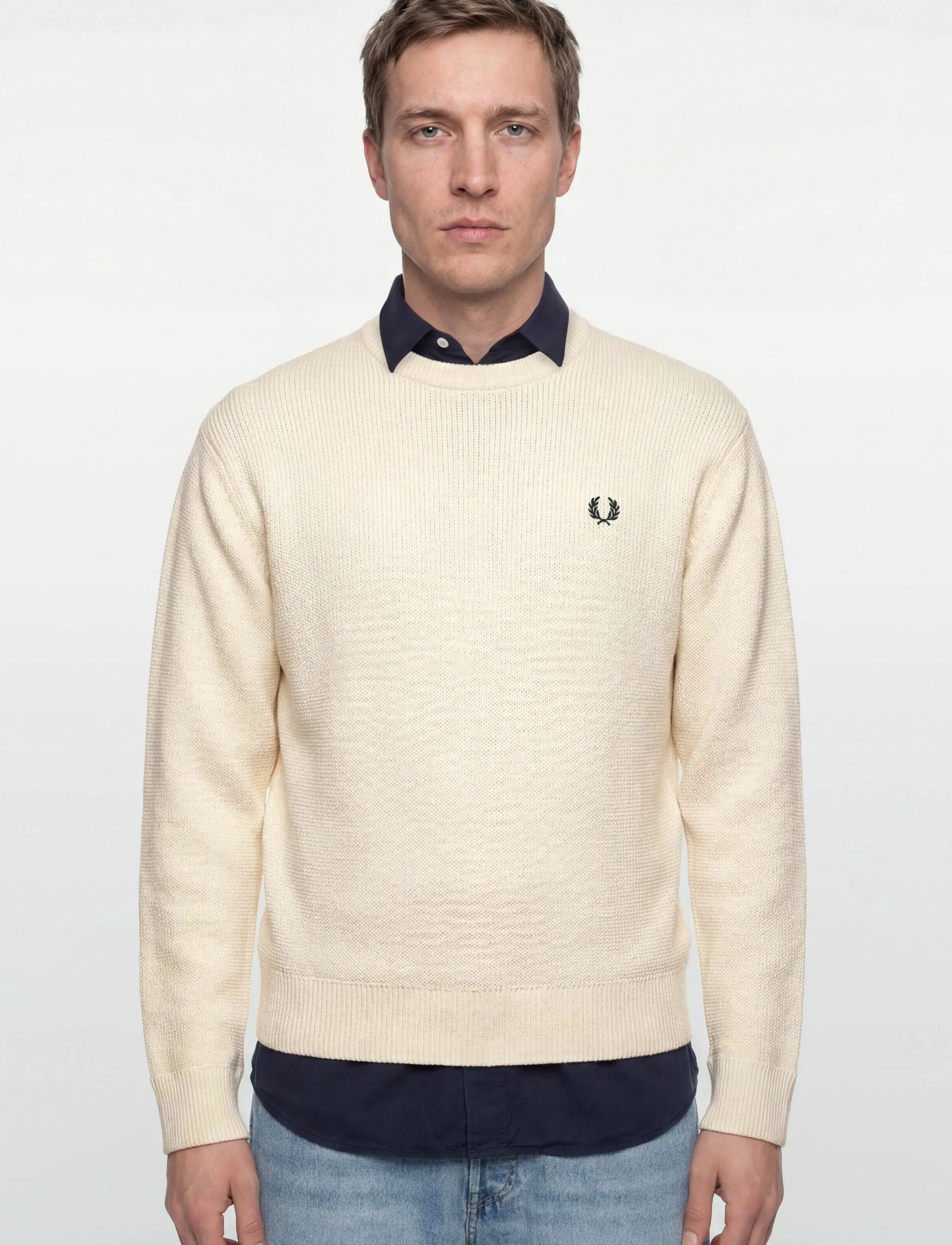 Fred Perry - TEXTURED JUMPER - kudumid - ecru - 3