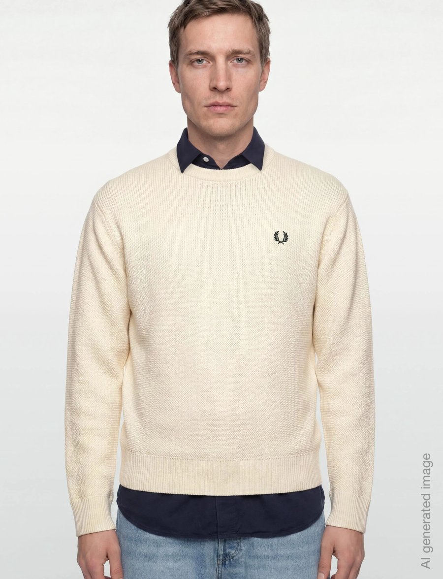 Fred Perry - TEXTURED JUMPER - rund hals - ecru - 3