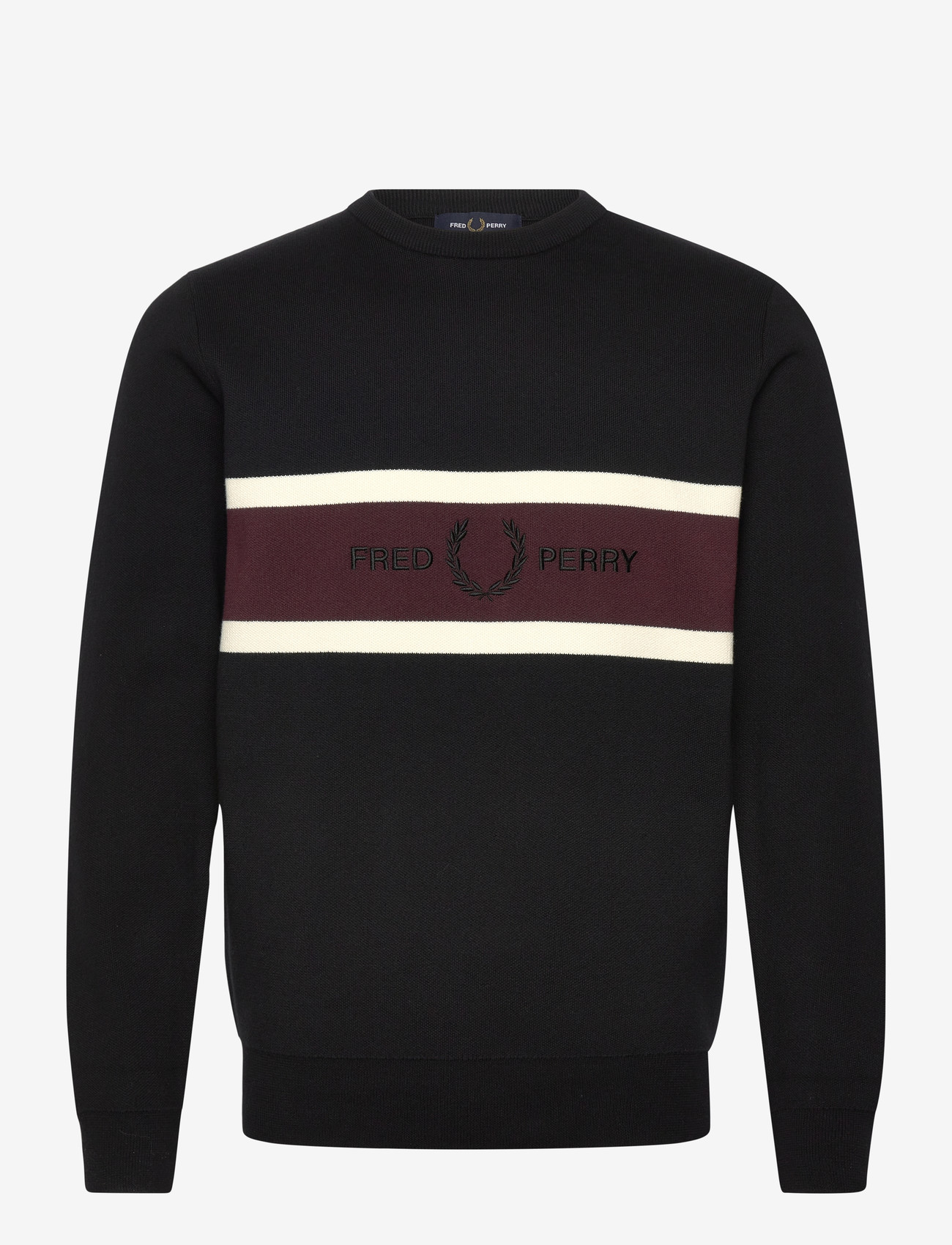 Fred Perry - EMBROIDERED PANEL JMPR - tavalised kudumid - black - 1