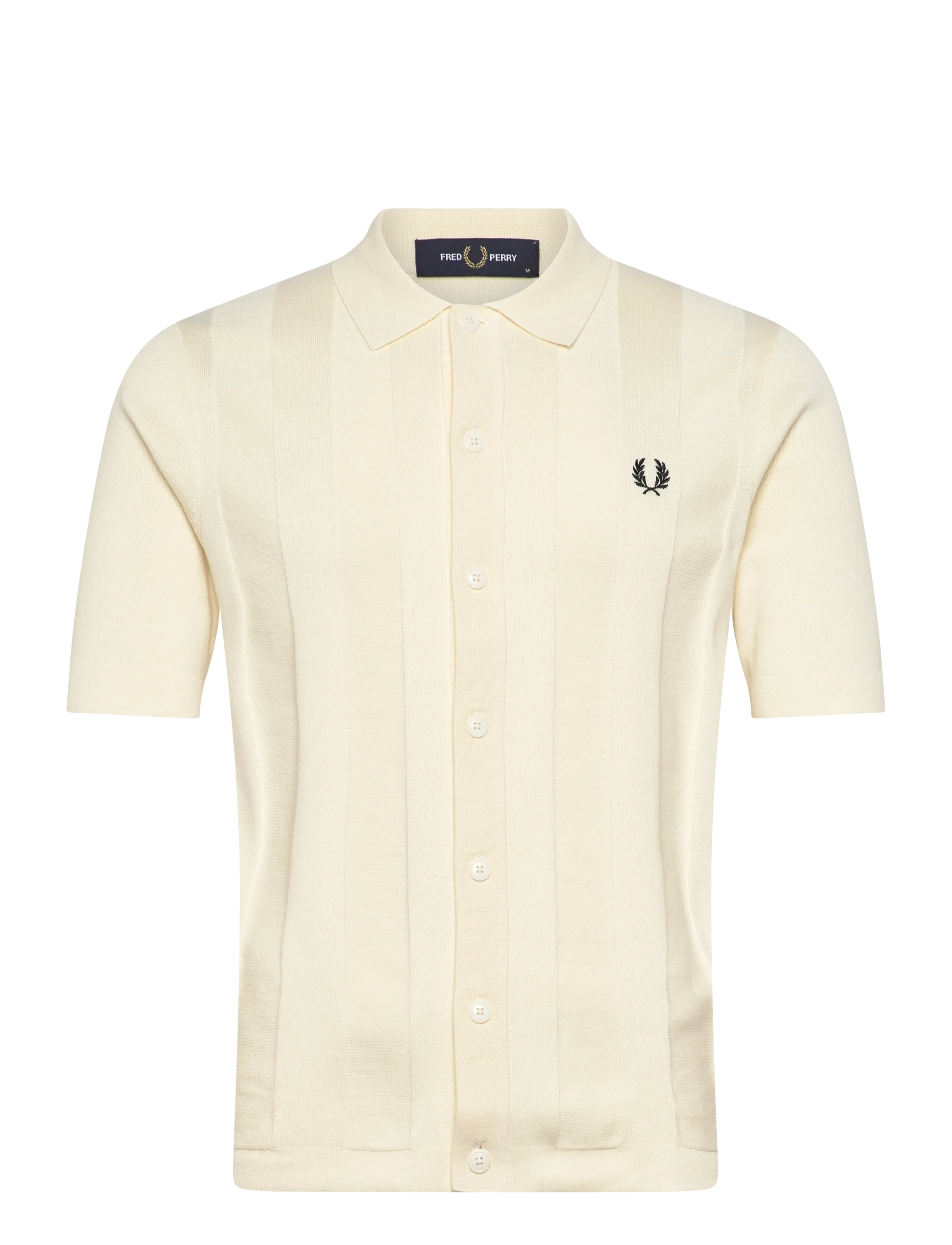 FRED PERRY Tonal Vertical Stripe Shirt Cream - XXL - Herren