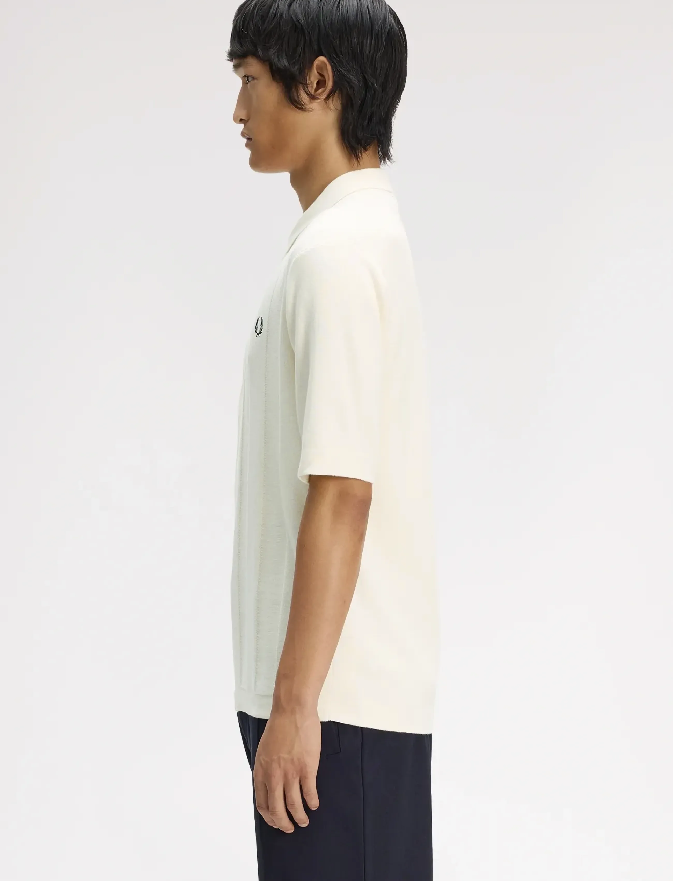 Fred Perry - TONAL VERTICAL STRIPE SHIRT - overhemden met korte mouw - ecru - 3