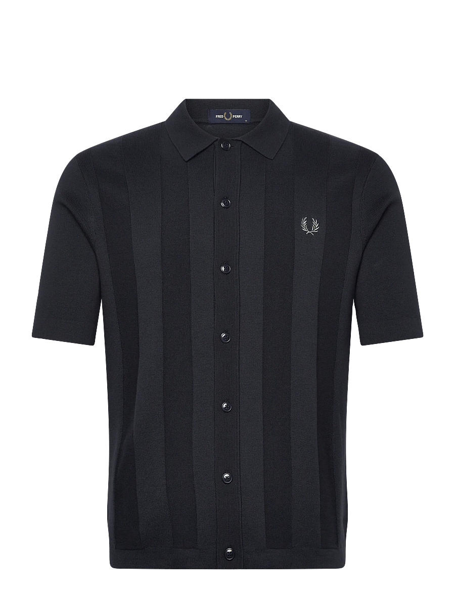 Fred Perry - TONAL VERTICAL STRIPE SHIRT - short-sleeved shirts - navy - 1