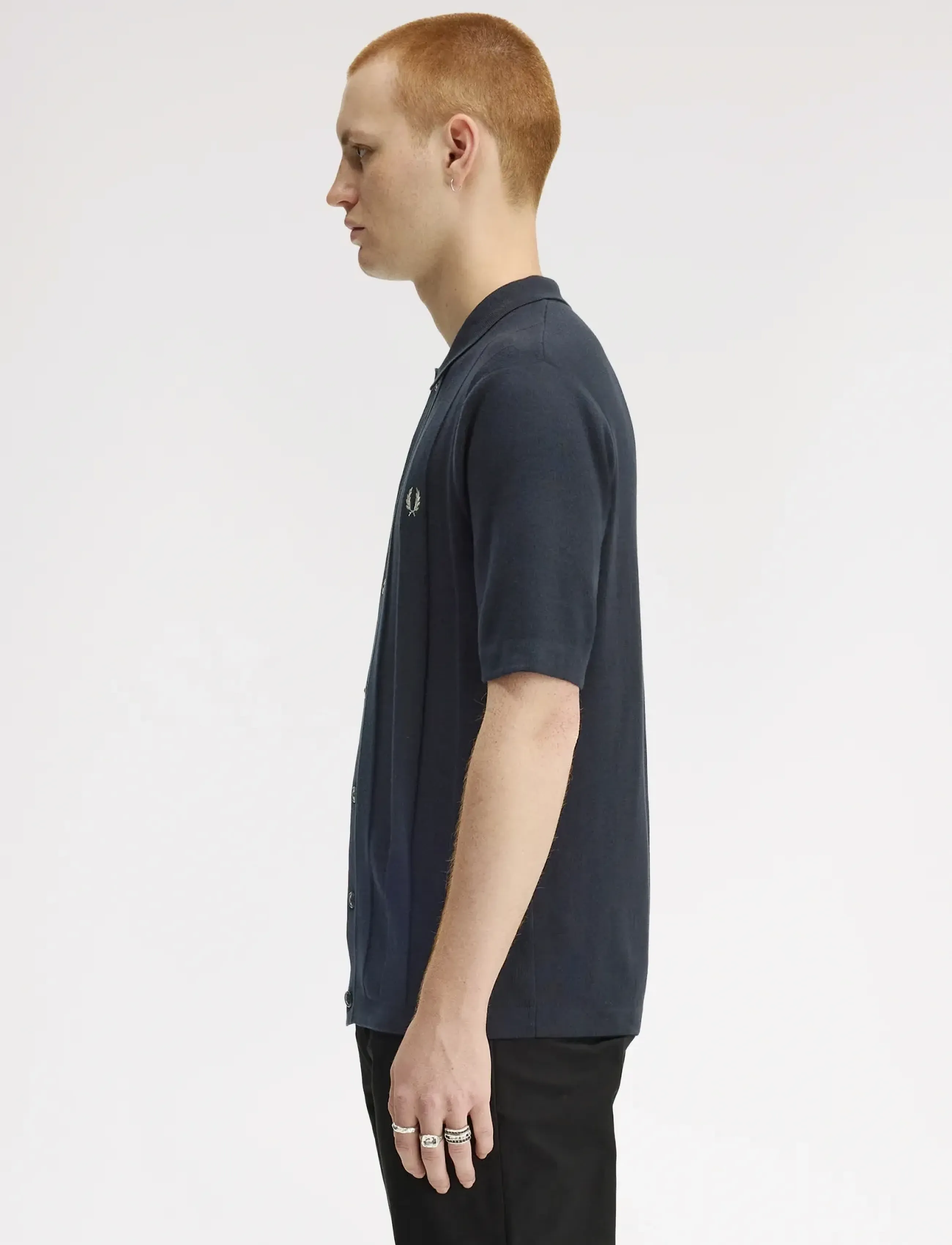 Fred Perry - TONAL VERTICAL STRIPE SHIRT - kortærmede poloer - navy - 3