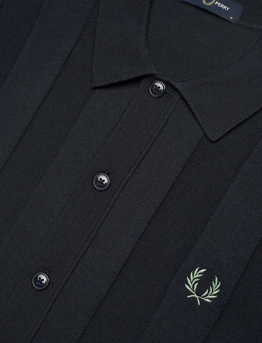 Fred Perry - TONAL VERTICAL STRIPE SHIRT - short-sleeved shirts - navy - 4